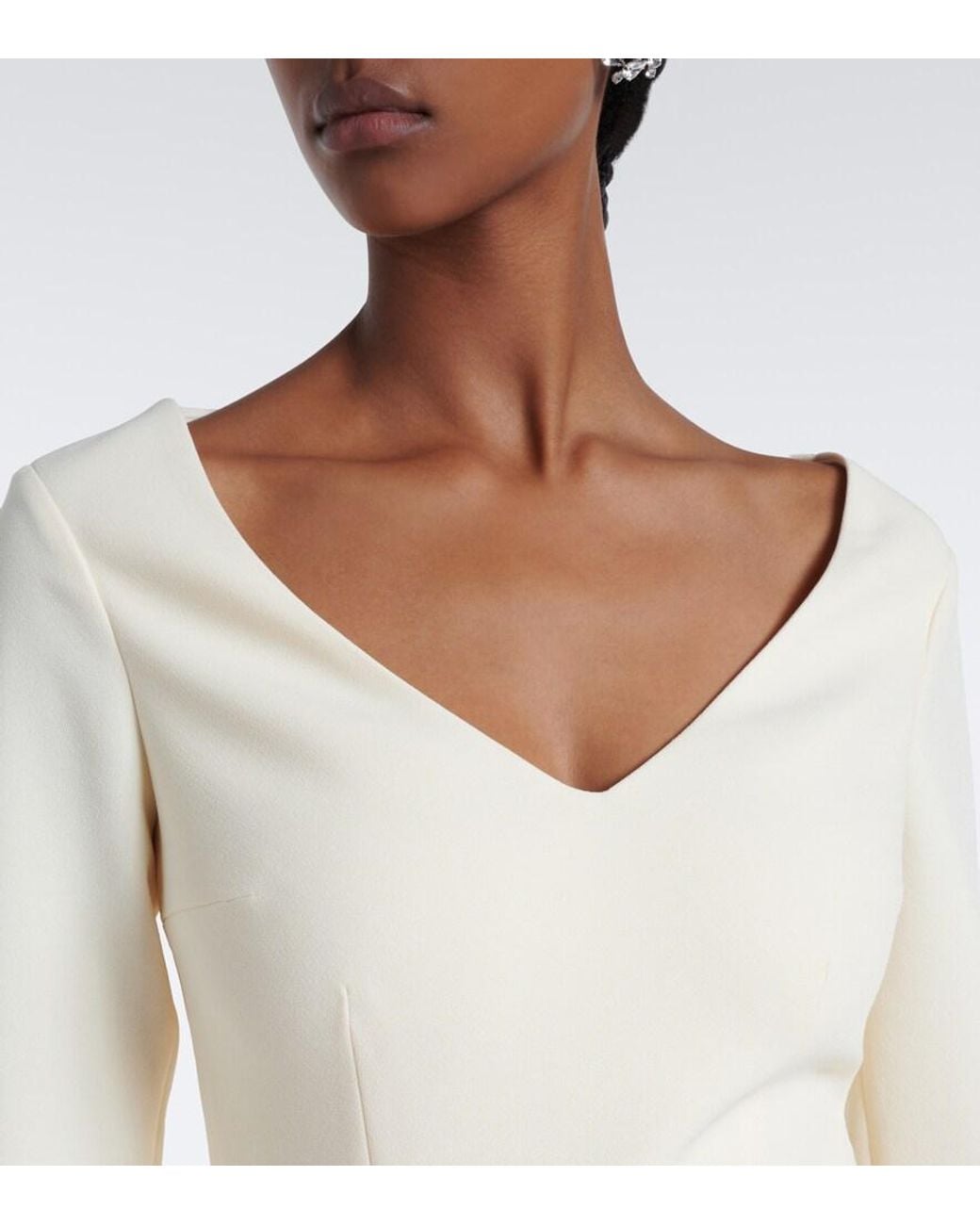 Safiyaa Natural Sintien Ruffled Crepe Top