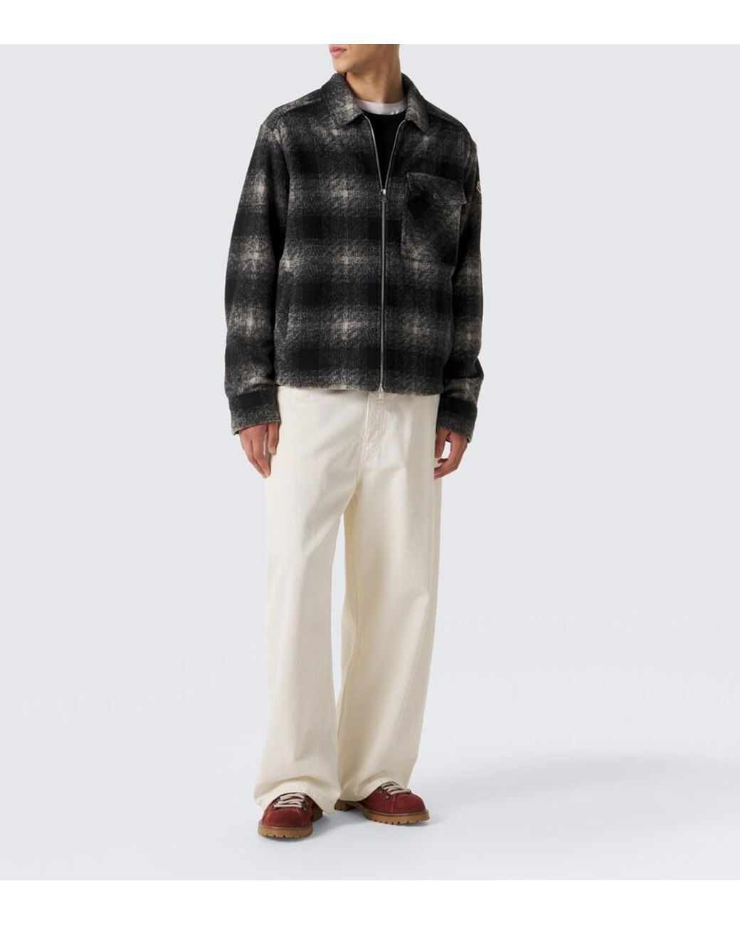 Moncler Black Archivio Checked Jacket for men