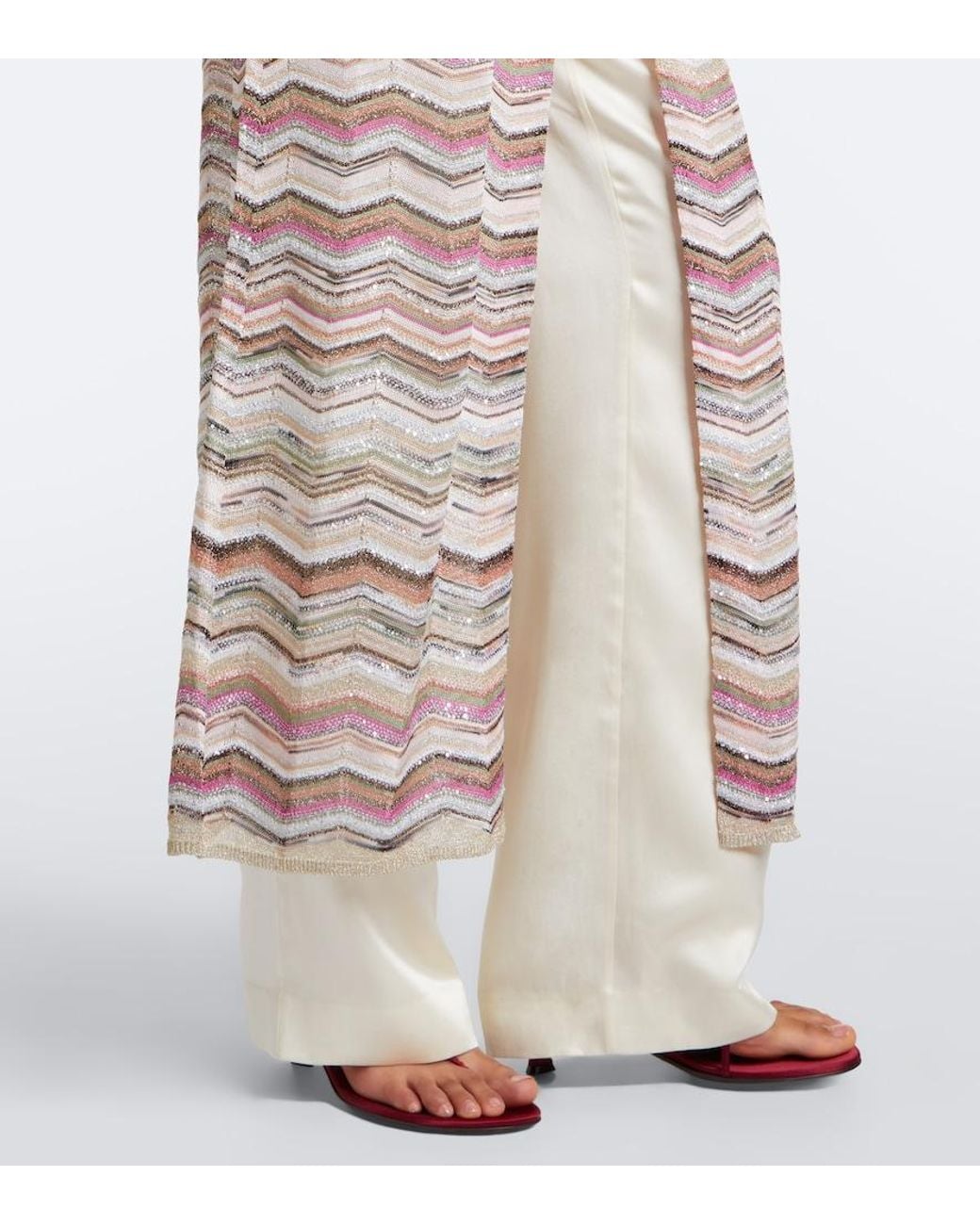 Missoni Gray Zigzag Lame Cardigan