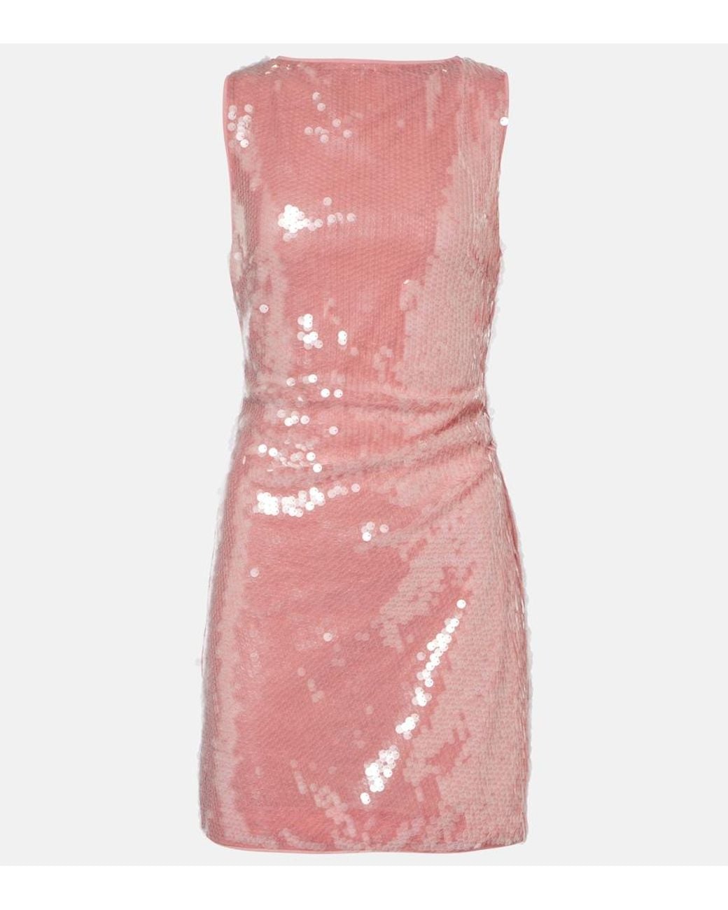Staud Pink Eton Sequined Minidress