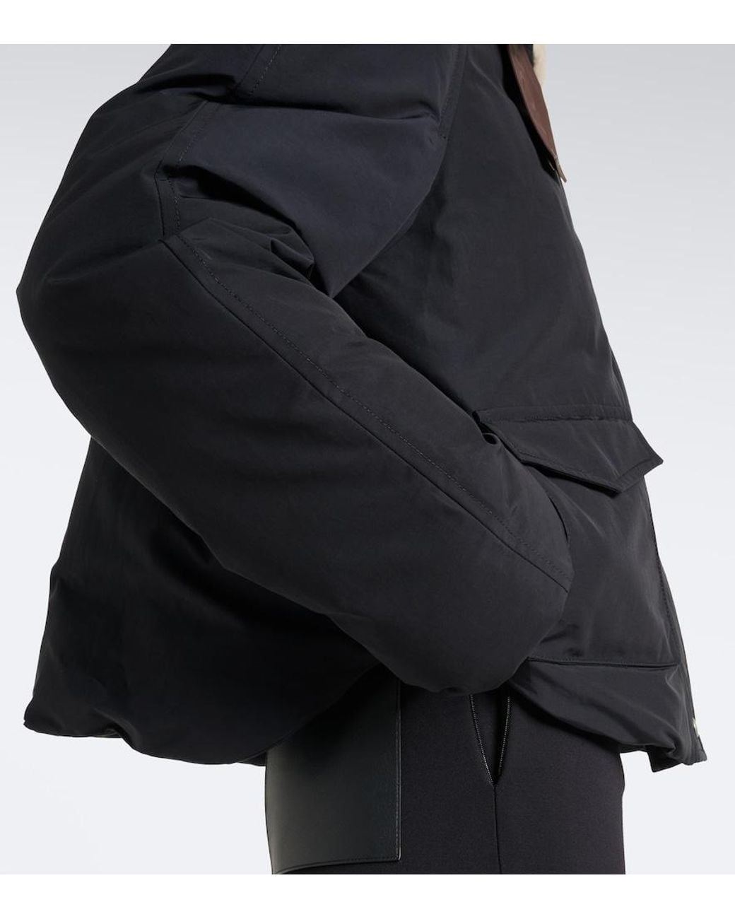 Loewe Black Padded Shearling-Trimmed Cotton-Blend Jacket