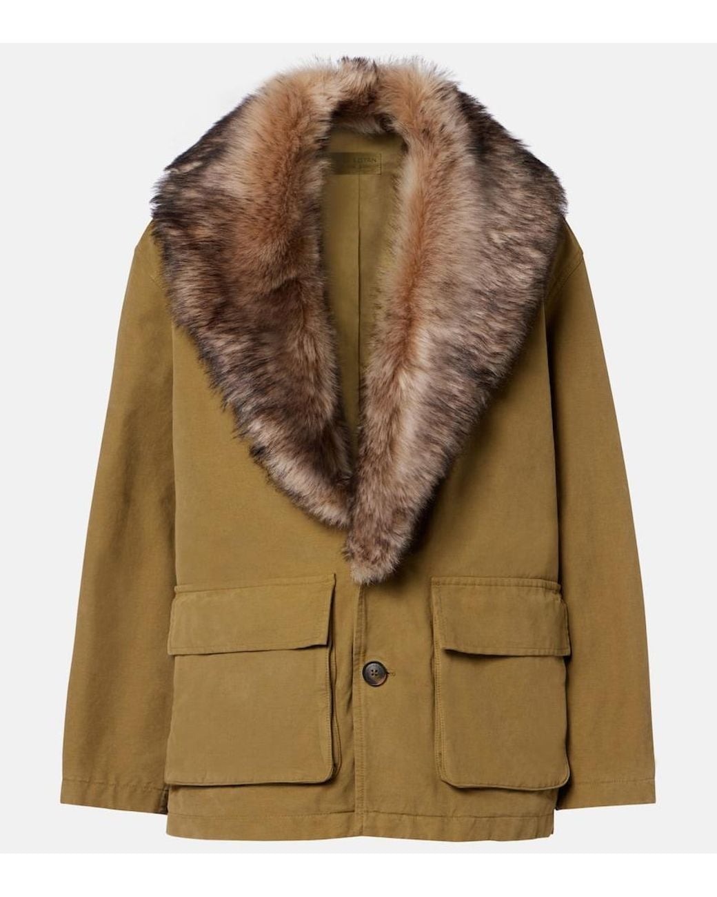 Nili Lotan Brown Ronay Shearling-Trimmed Cotton Parka
