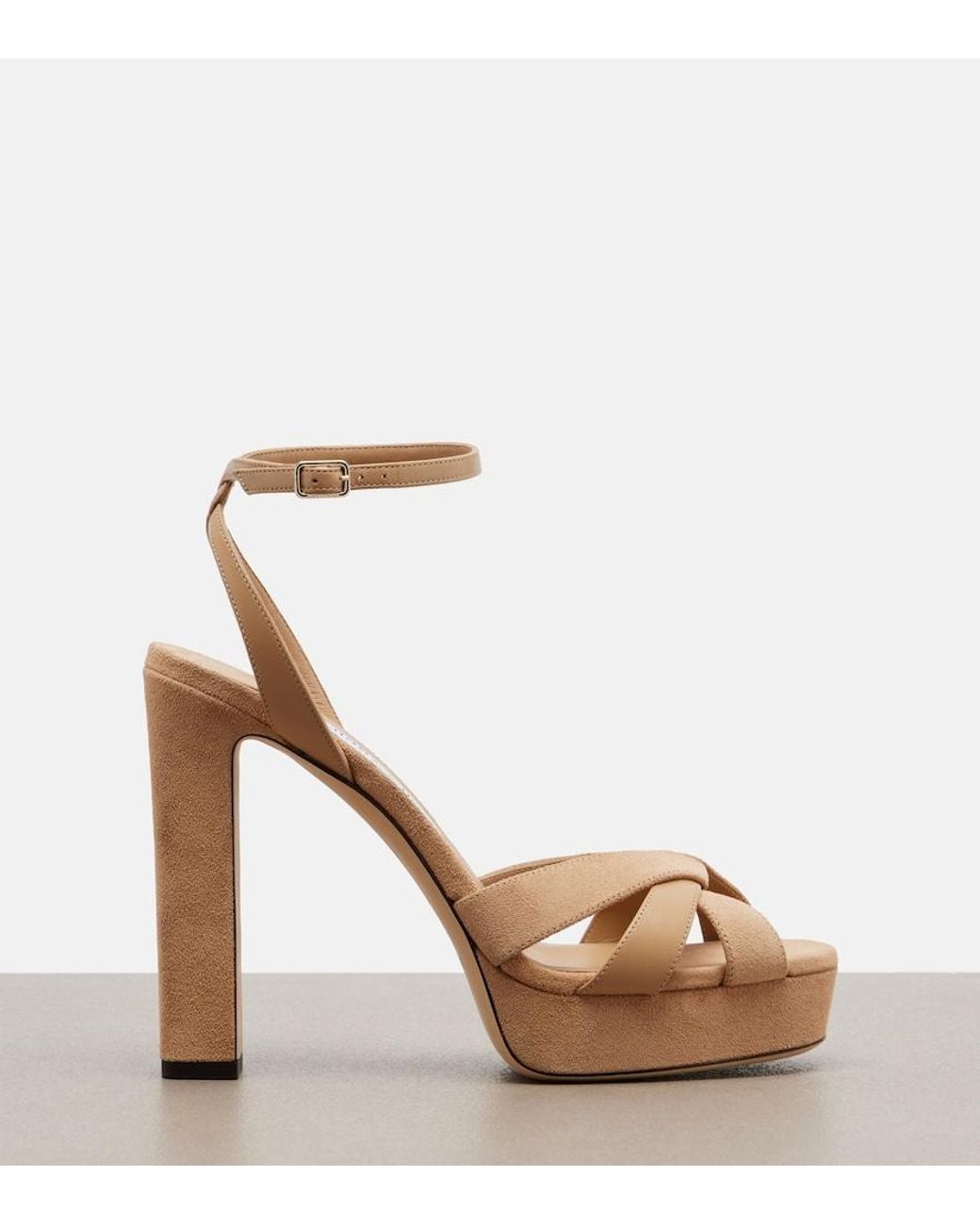 Jimmy Choo Metallic Kove Suede Platform Sandals