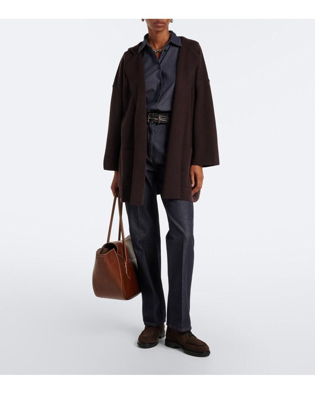Max Mara Black Hooded Wool And Cashmere Cardigan
