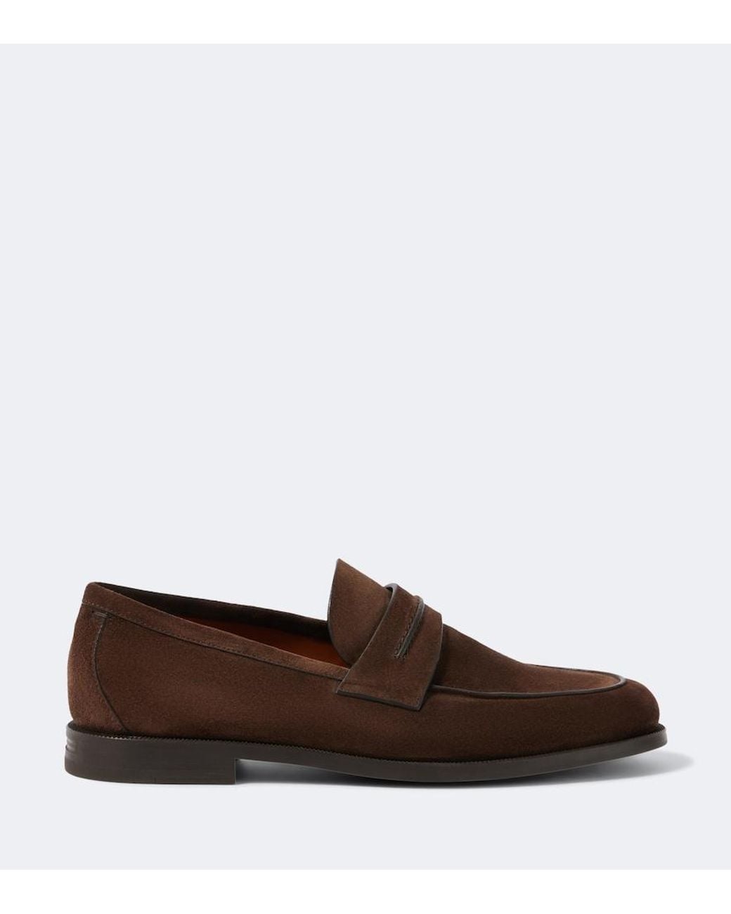 Zegna Brown Suede Loafers for men
