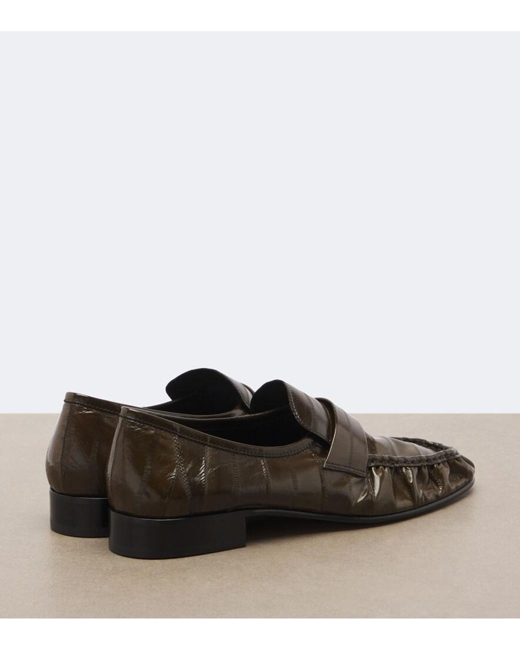 The Row Brown Soft Eel Leather Loafers