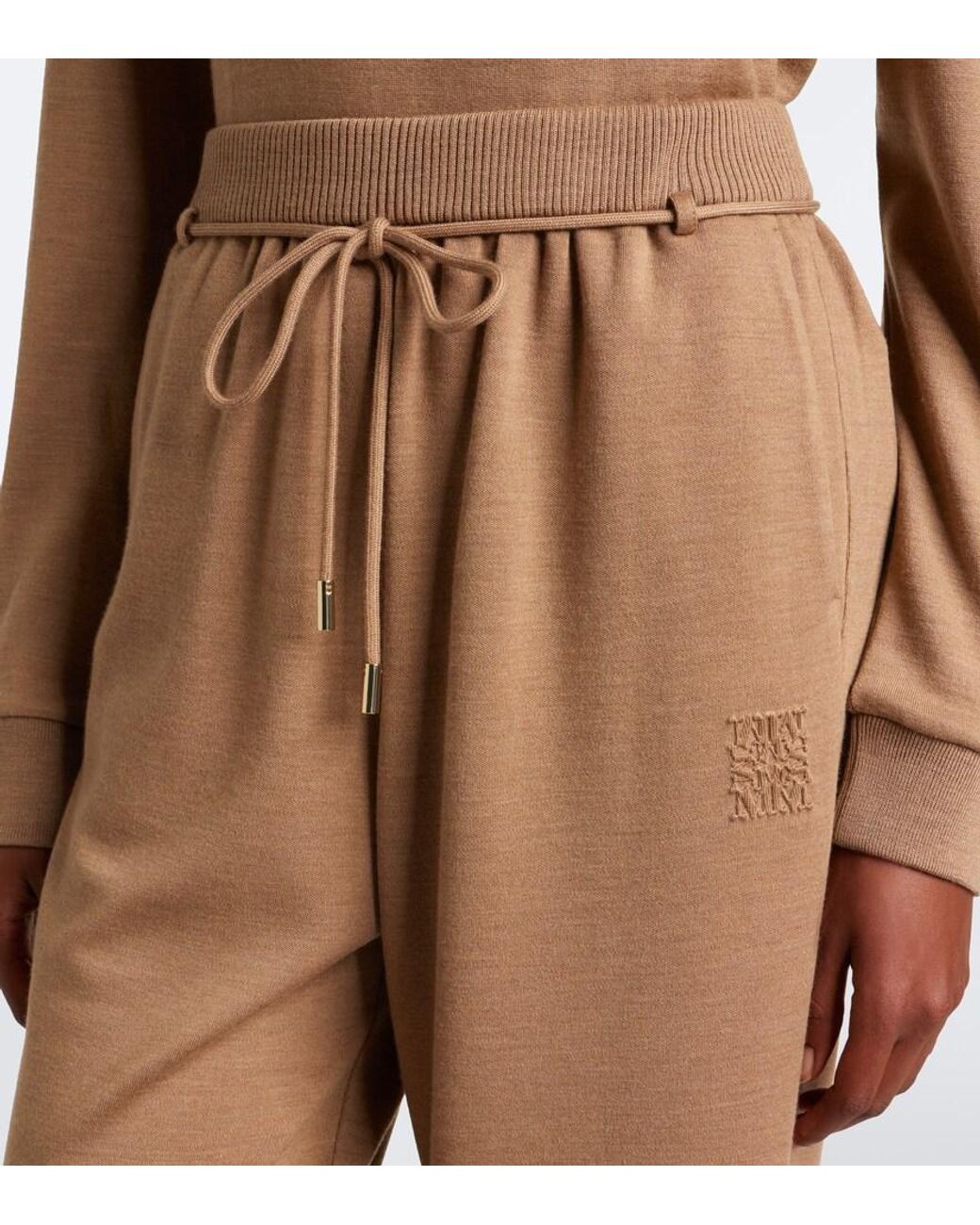 Max Mara Natural Virgin Wool Straight Pants