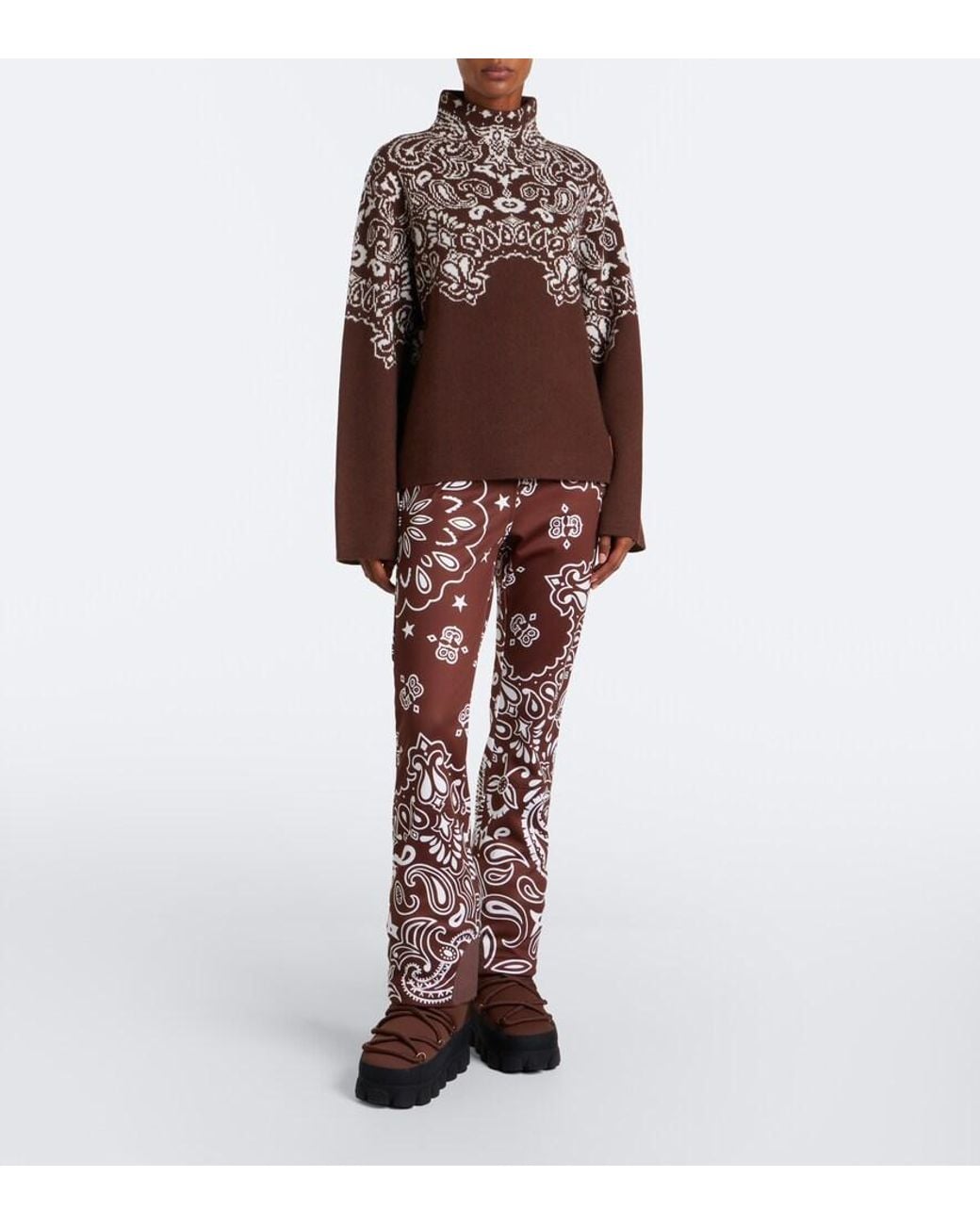 Goldbergh Brown Anshin Knitted Jacquard Sweater