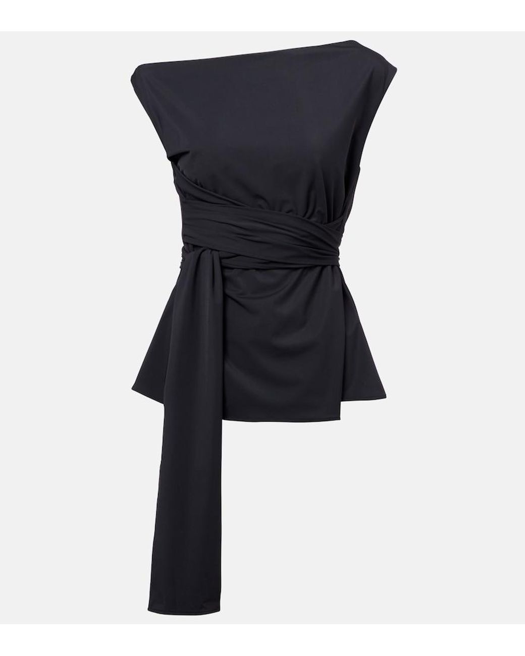 Top Fruncido Rohe de color Blue