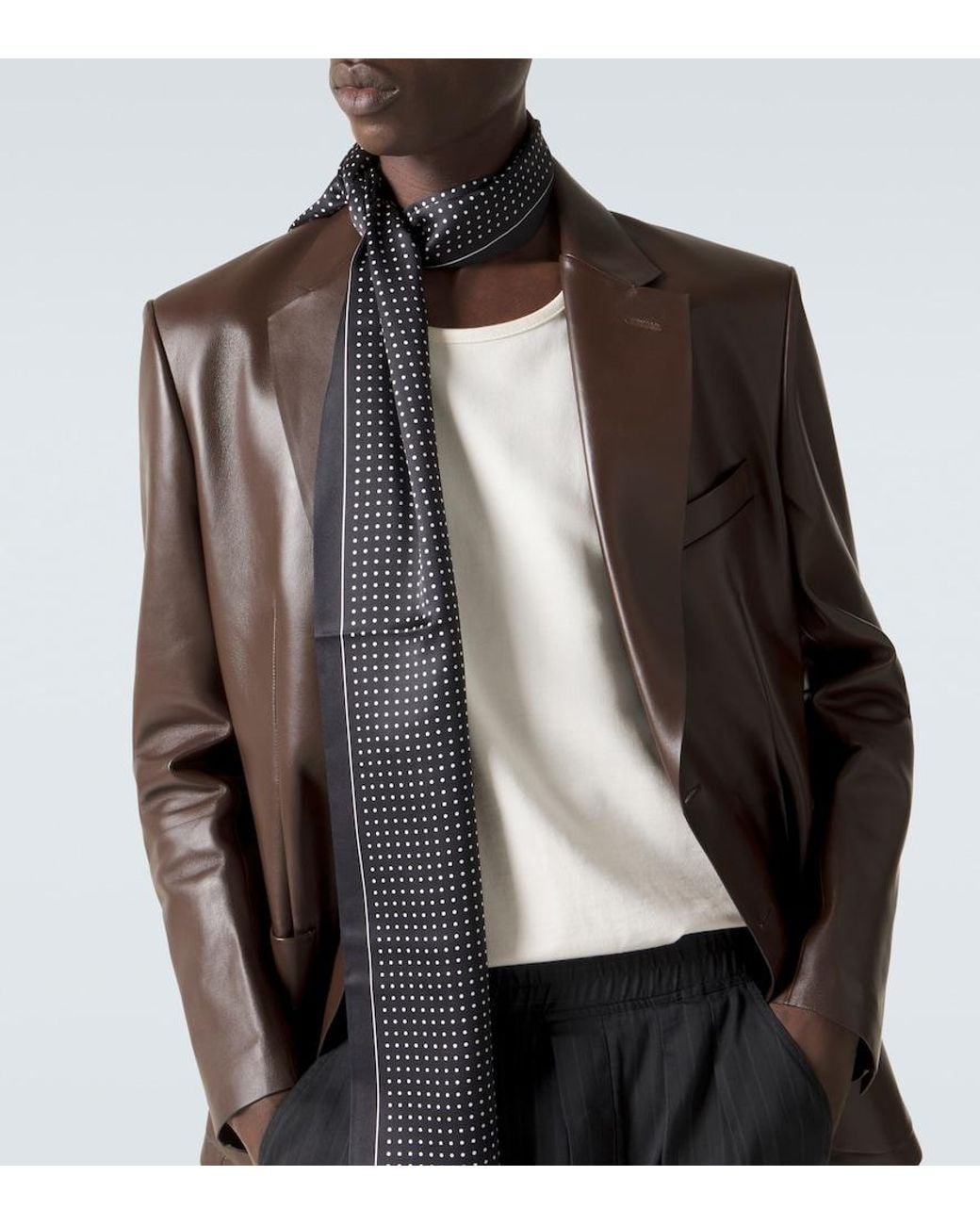 Tom Ford Brown Leather Blazer for men
