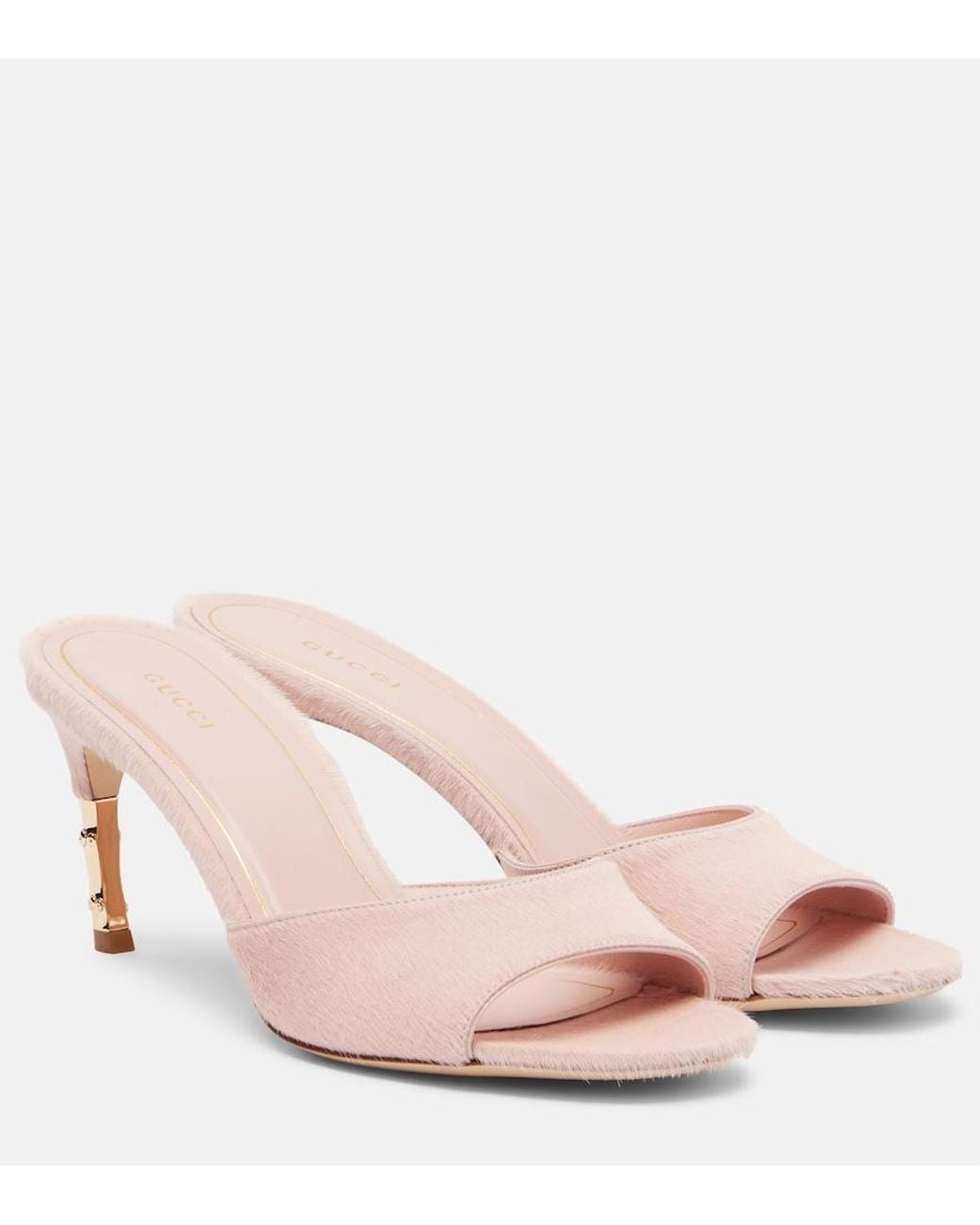 Gucci Pink Castello Calf Hair Mules