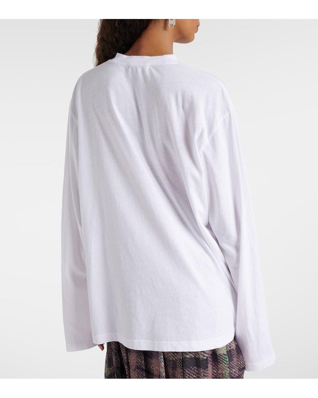 Acne White Printed Cotton Jersey Top