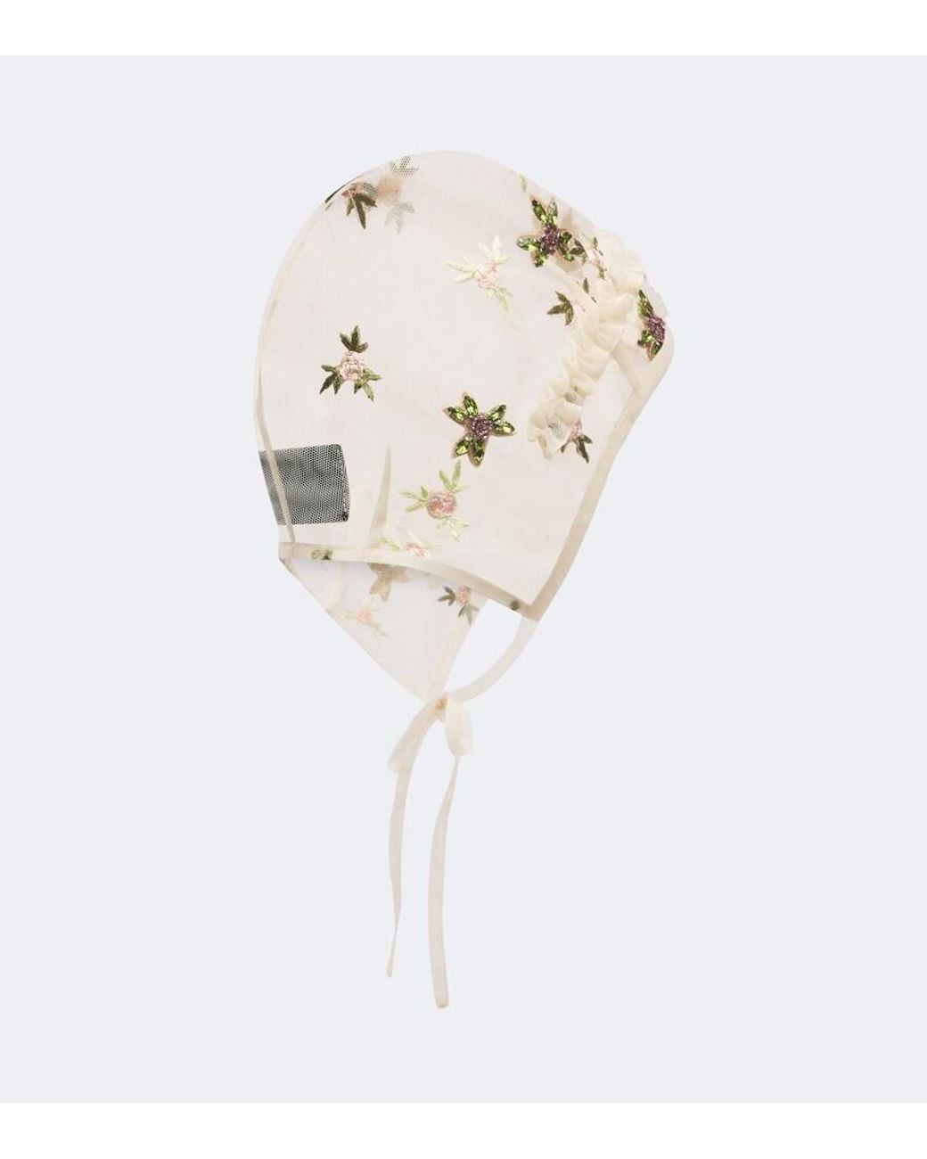 Simone Rocha White Floral Embroidered Embellished Hood