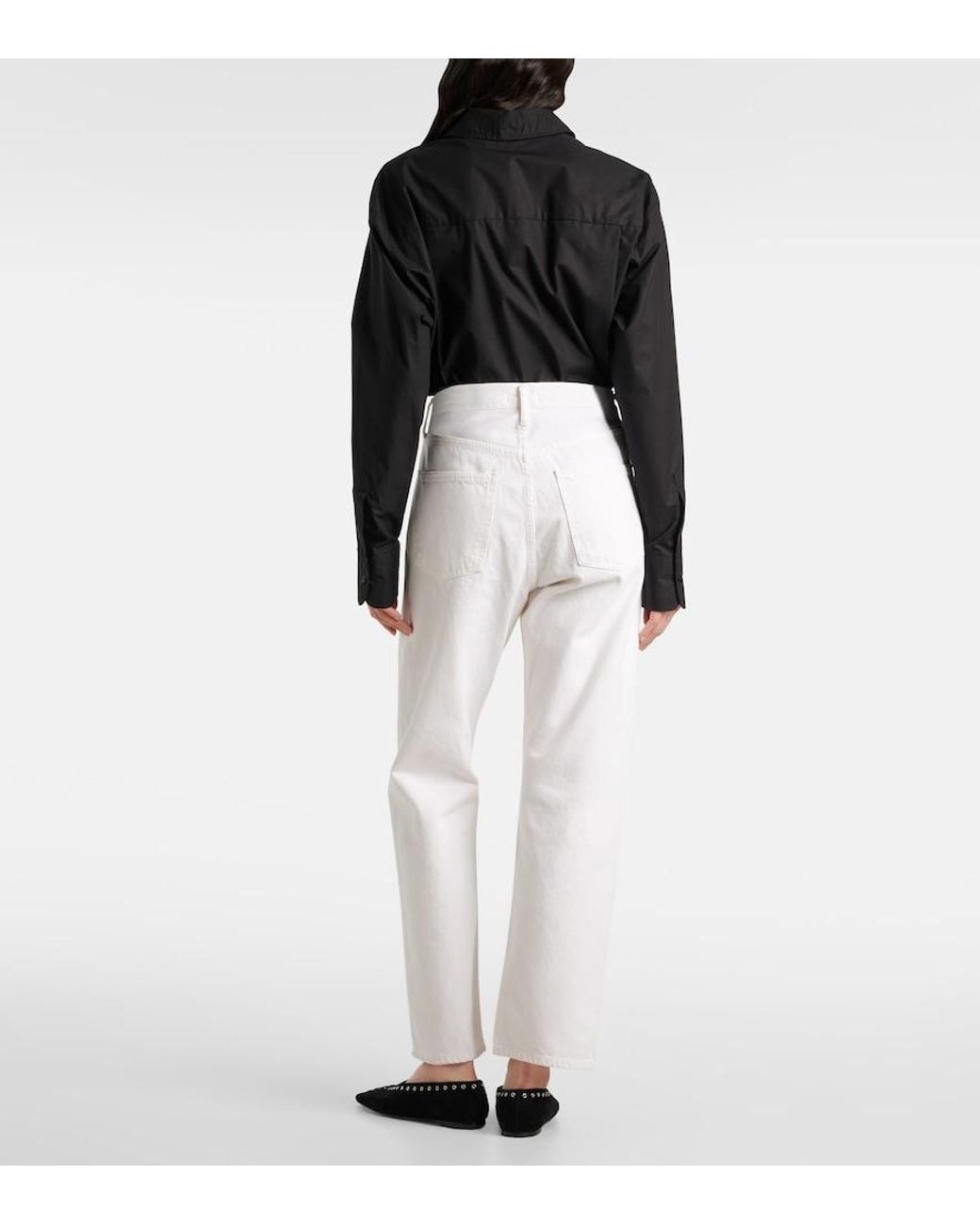 Agolde White 90's Mid-Rise Straight Jeans
