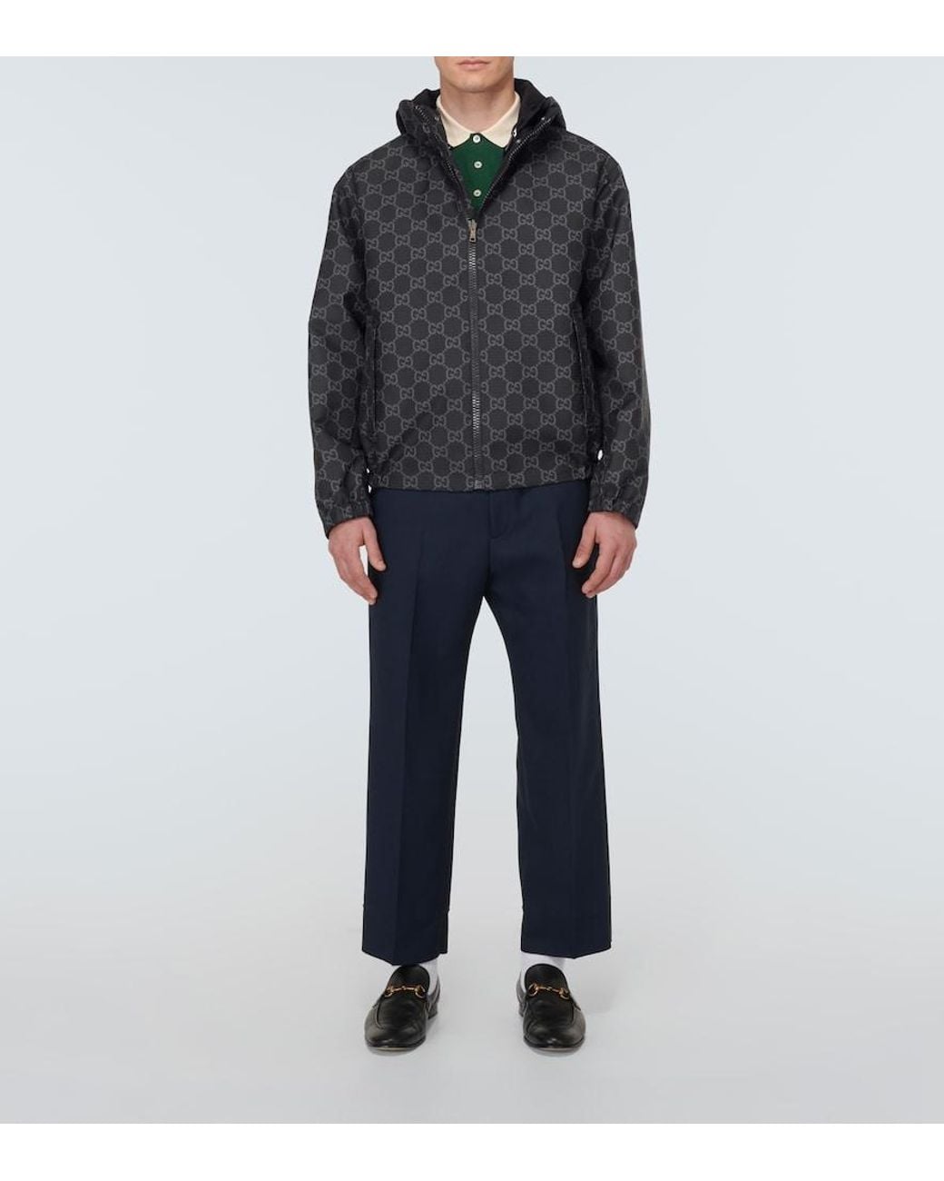 Gucci Black Interlocking Logo Ripstop Jacket for men