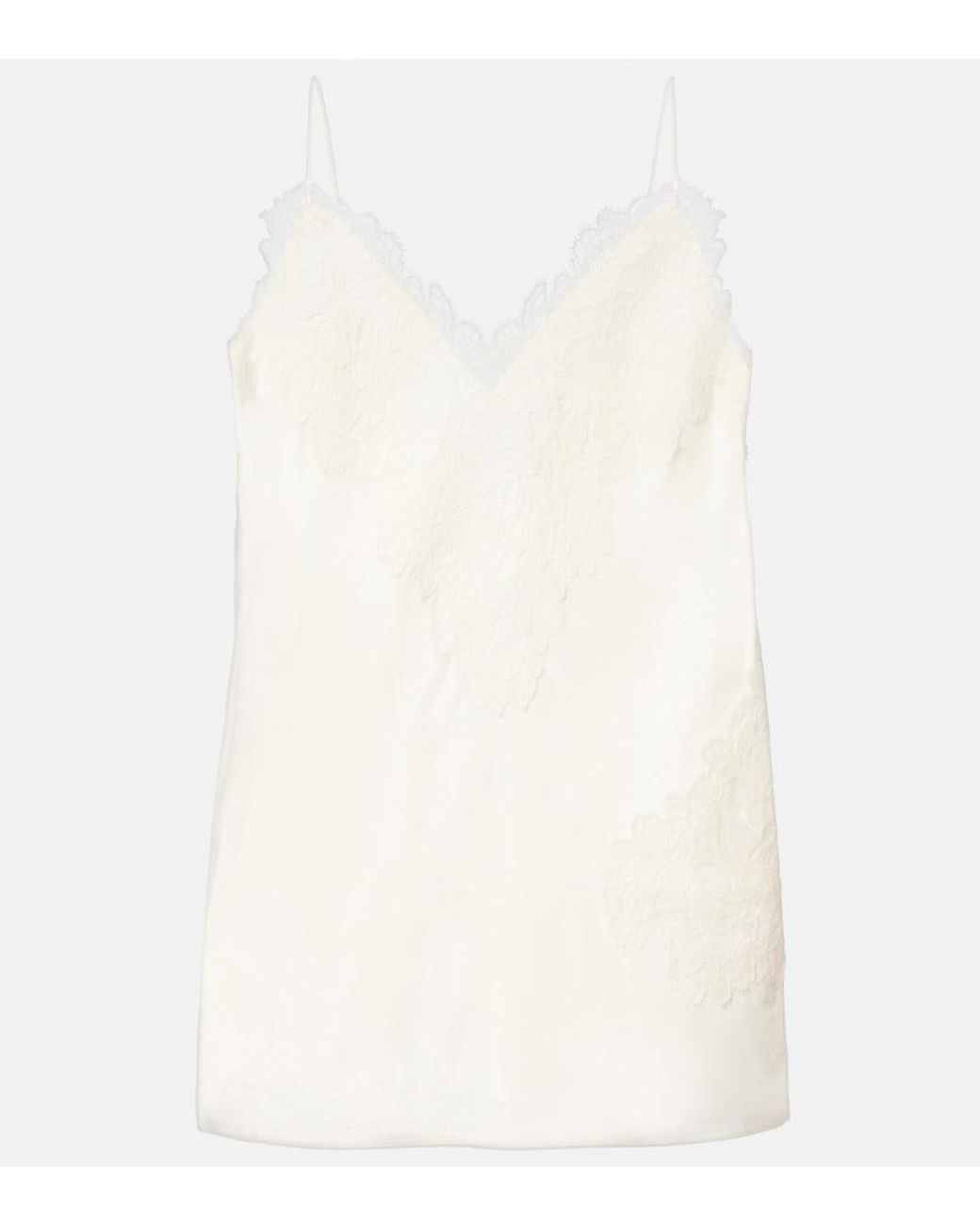 Rohe White Lace-Trimmed Satin Camisole