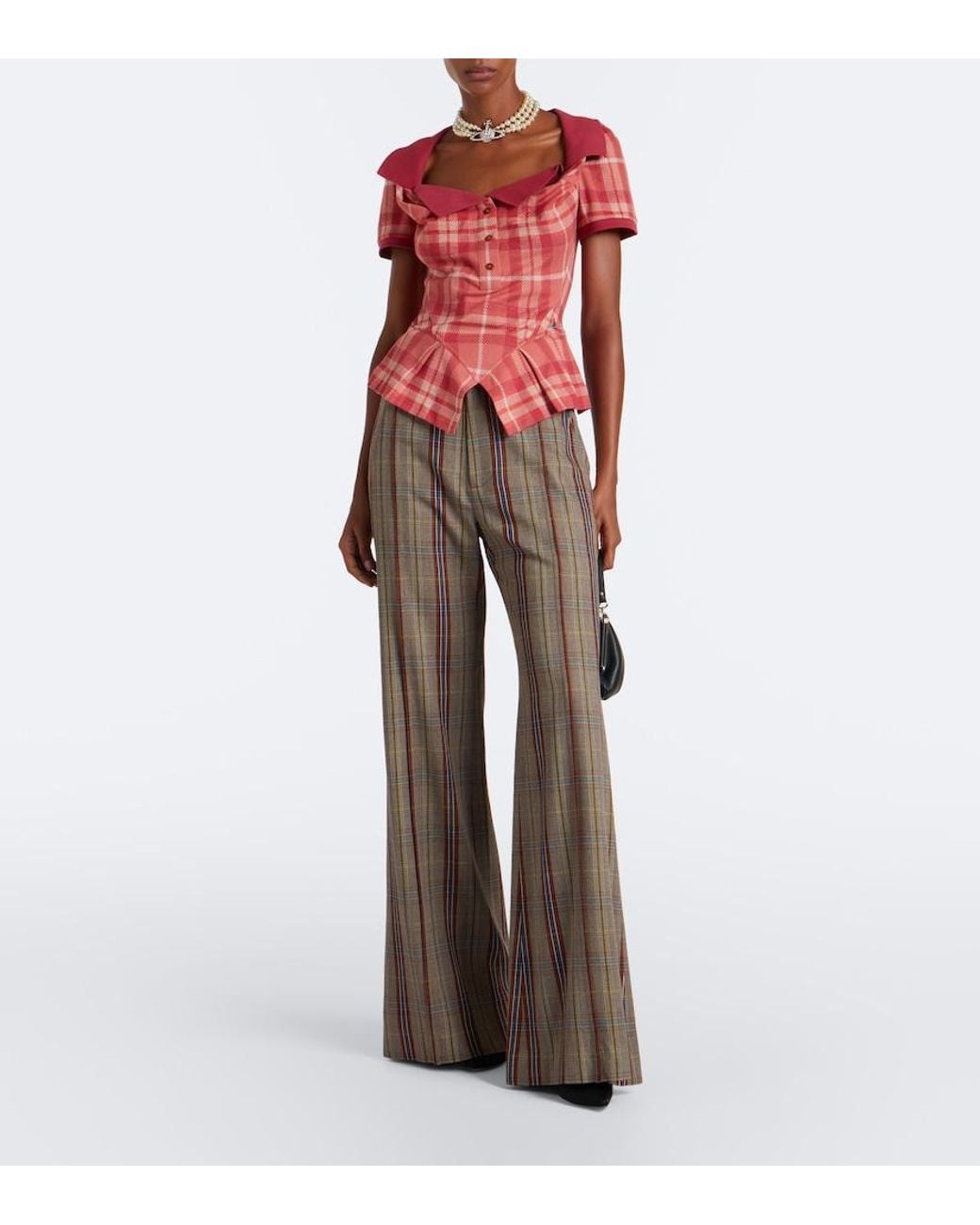 Vivienne Westwood Red Monday Tartan Cotton Top