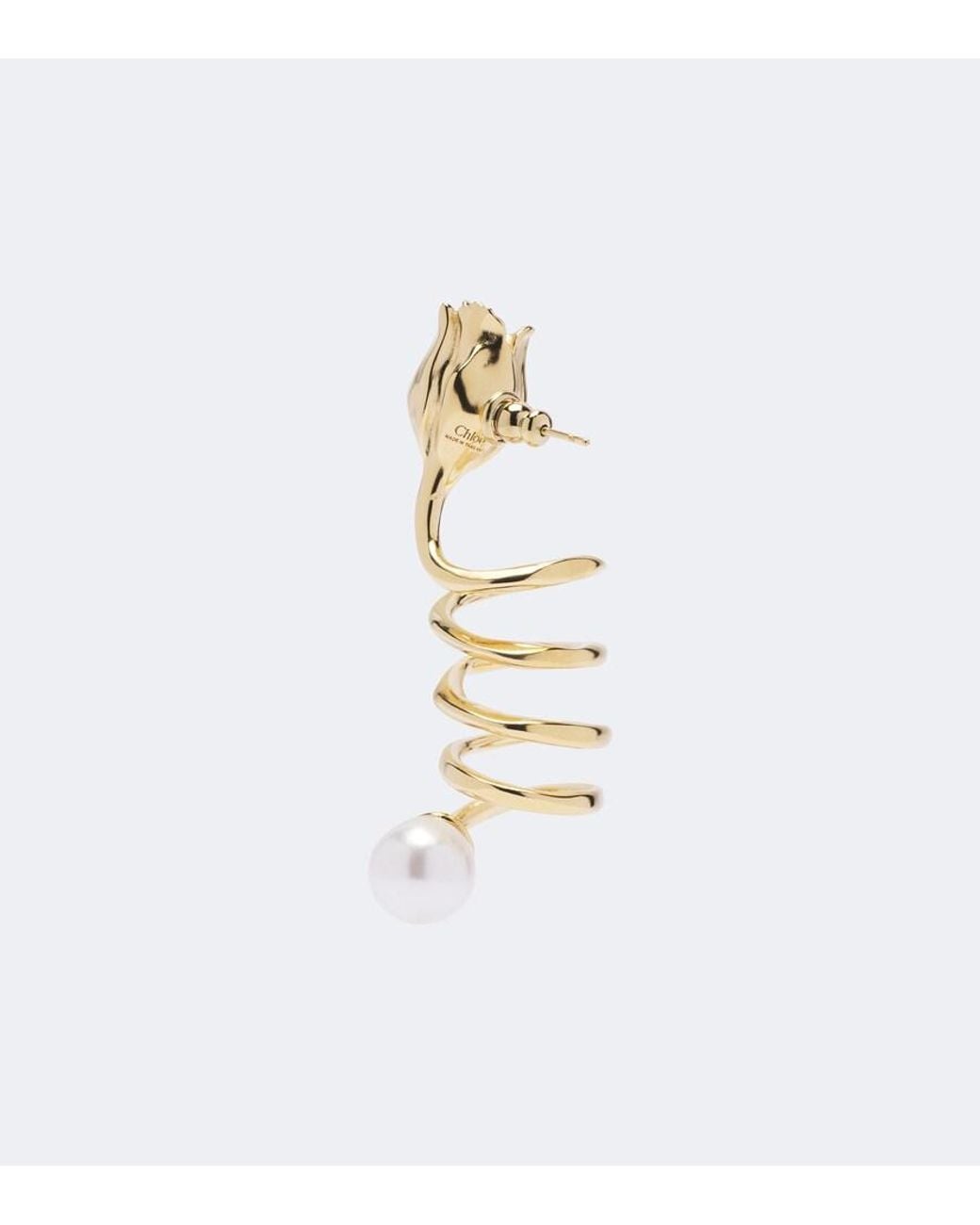 Chloé White Tulip Drop Earrings