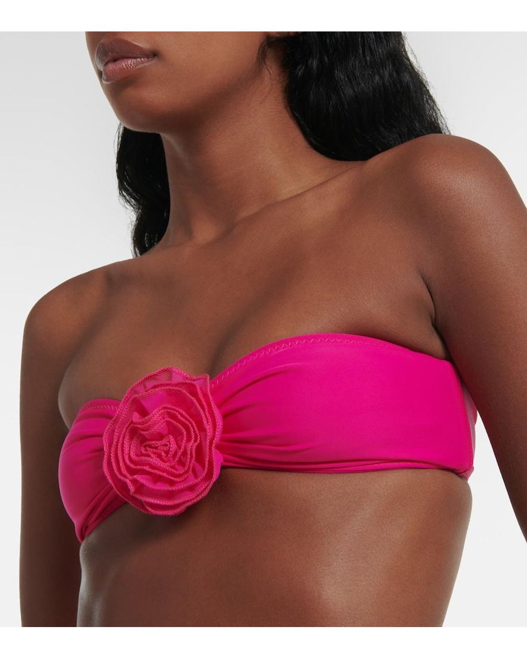 SAME Pink Rose Bandeau Bikini Top
