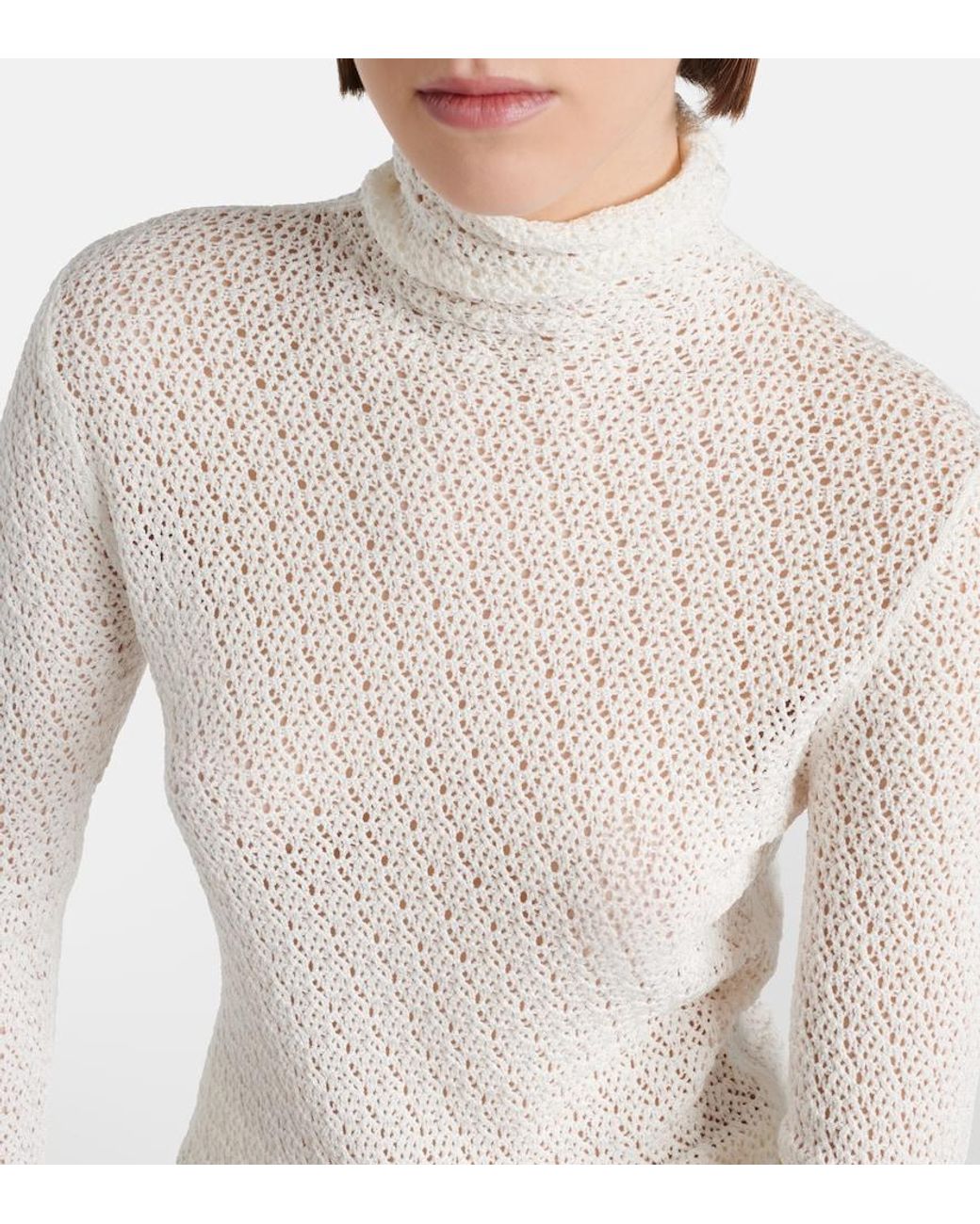 Totême White Crochet Top