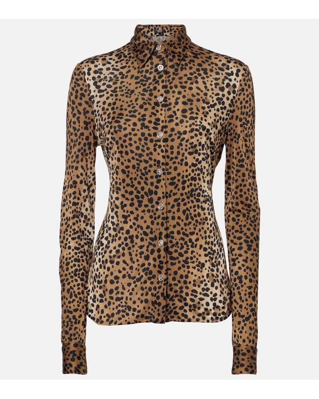 Versace Brown Leopard-Print Shirt