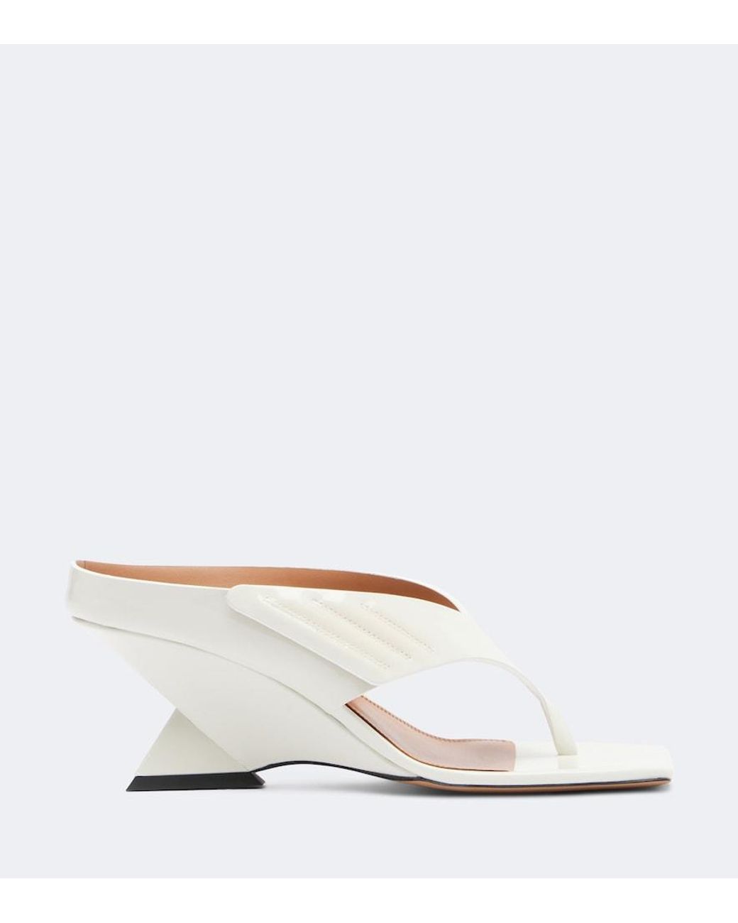 The Attico White Cheope Patent Leather Wedge Sandals