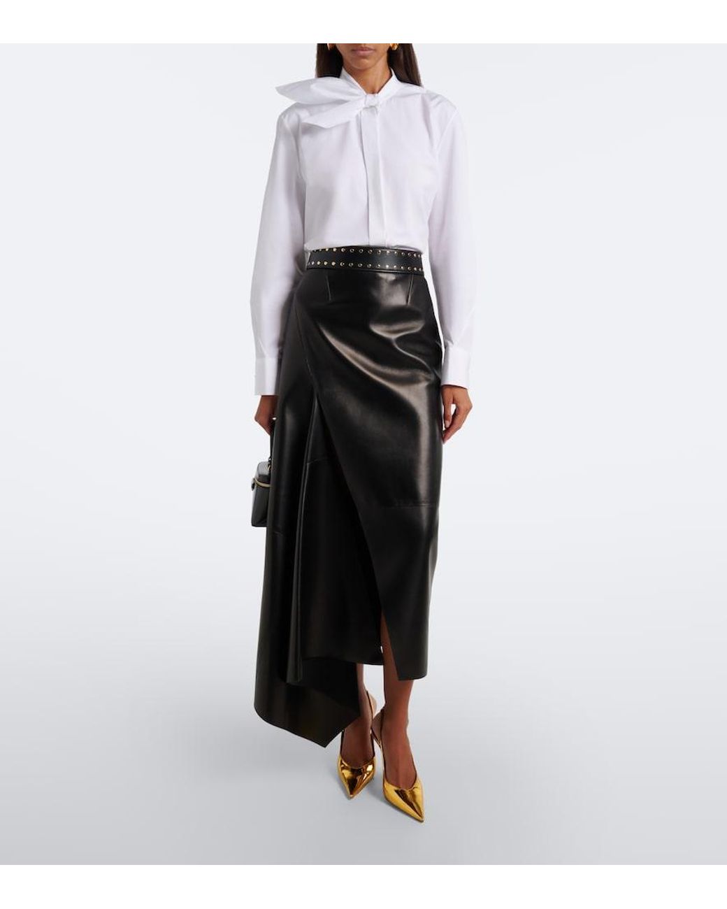 AMINA MUADDI Anok Metallic Leather Slingback Pumps