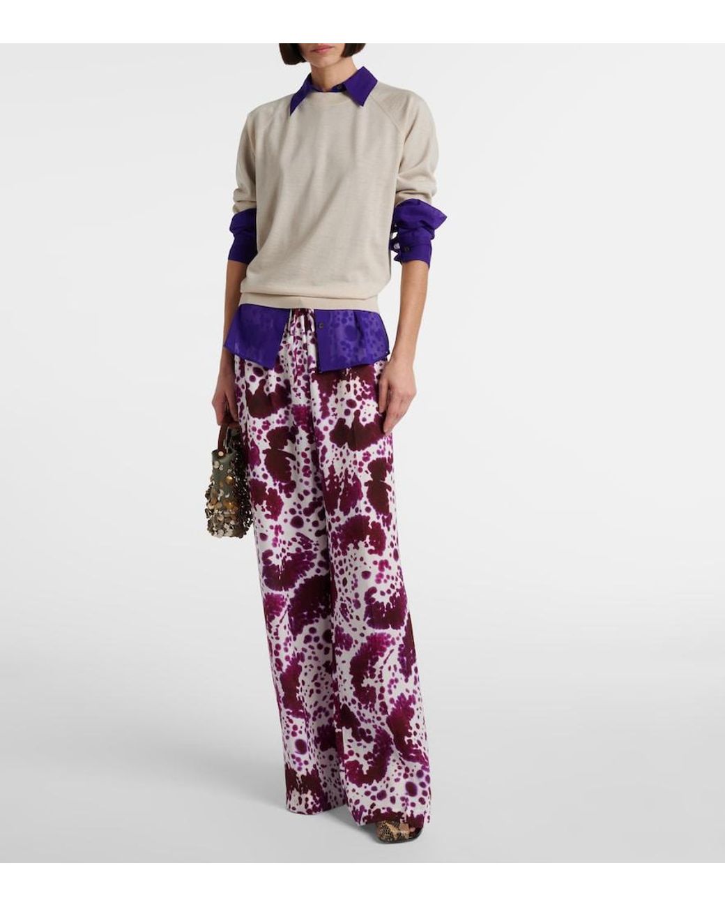 Dries Van Noten Natural Wool Top