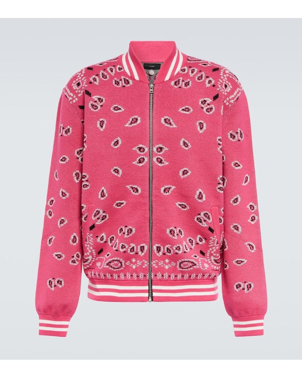 Alanui Pink Bandana Jacquard Cotton Bomber Jacket for men