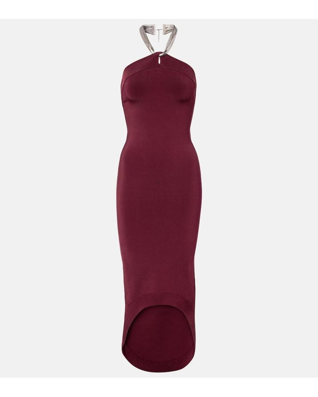 Galvan Red Halterneck Midi Dress