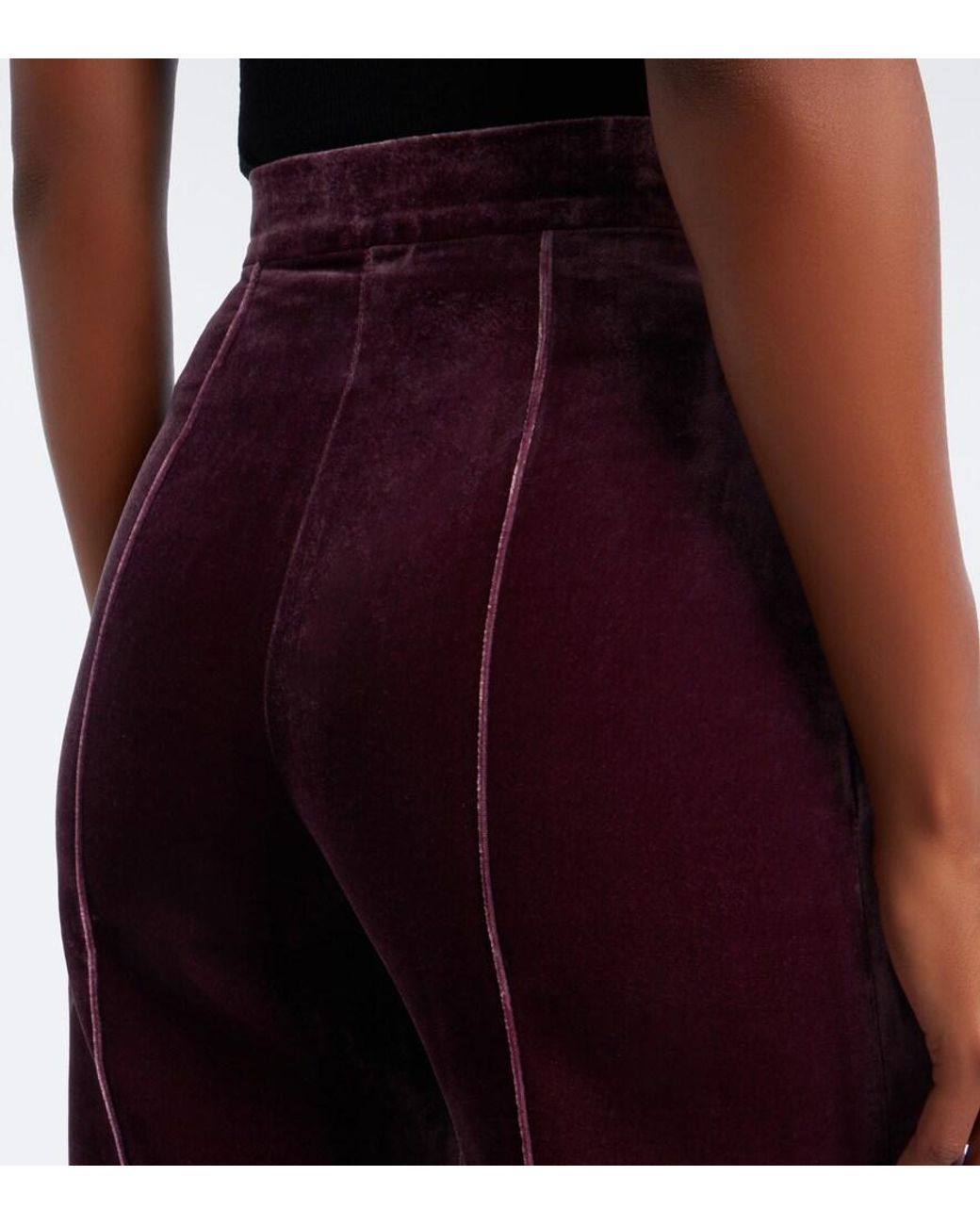 Elie Saab Purple Velvet Wide-Leg Pants