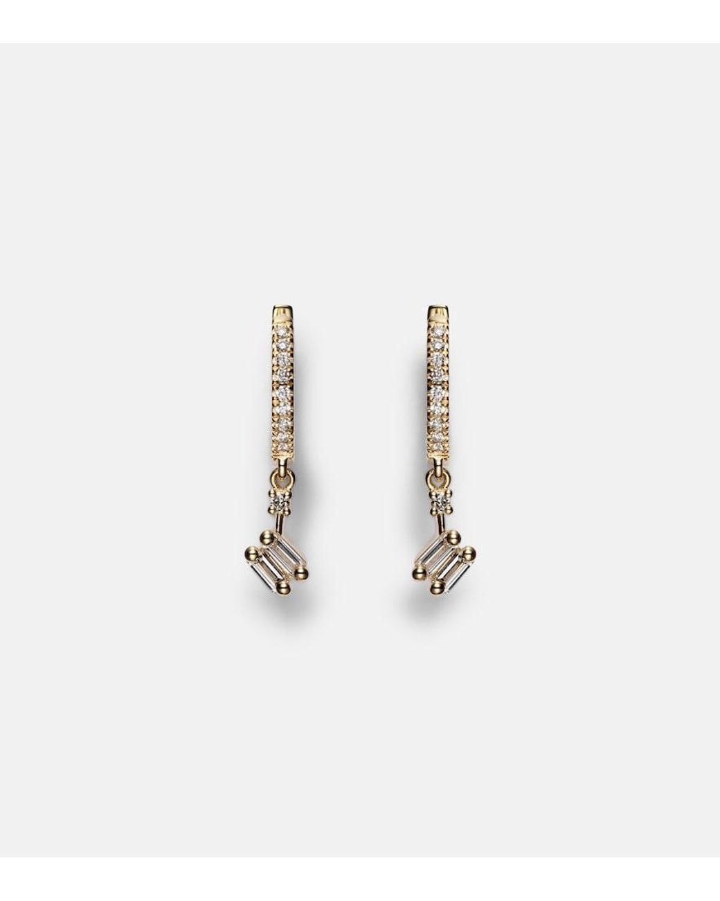 Suzanne Kalan White 18Kt Drop Earrings With Diamonds