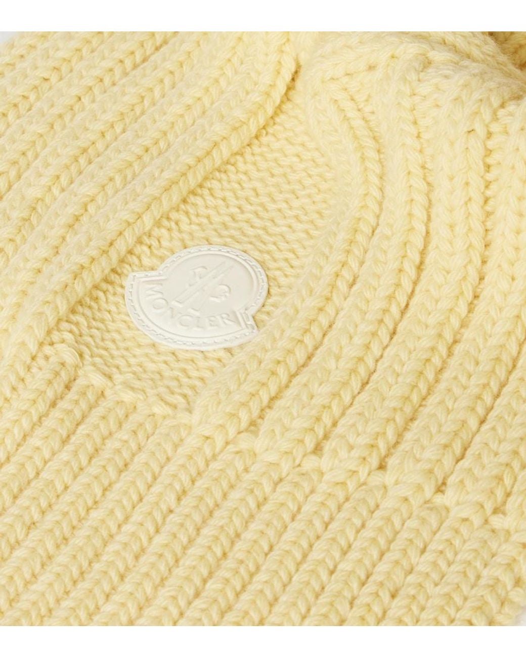 Moncler Yellow Cable-Knit Wool And Cashmere Scarf