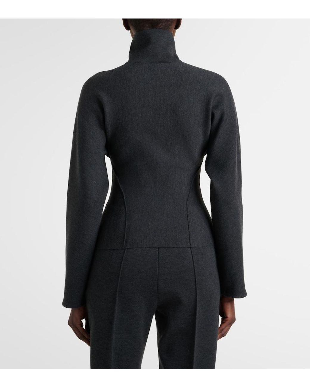 Alaïa Black Wool-Blend Turtleneck Sweater