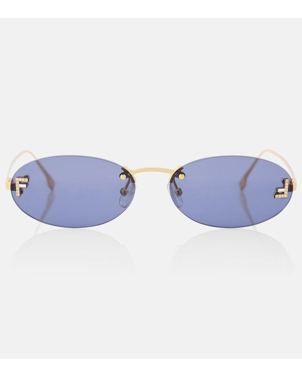 Fendi Blue First Crystal Oval Sunglasses