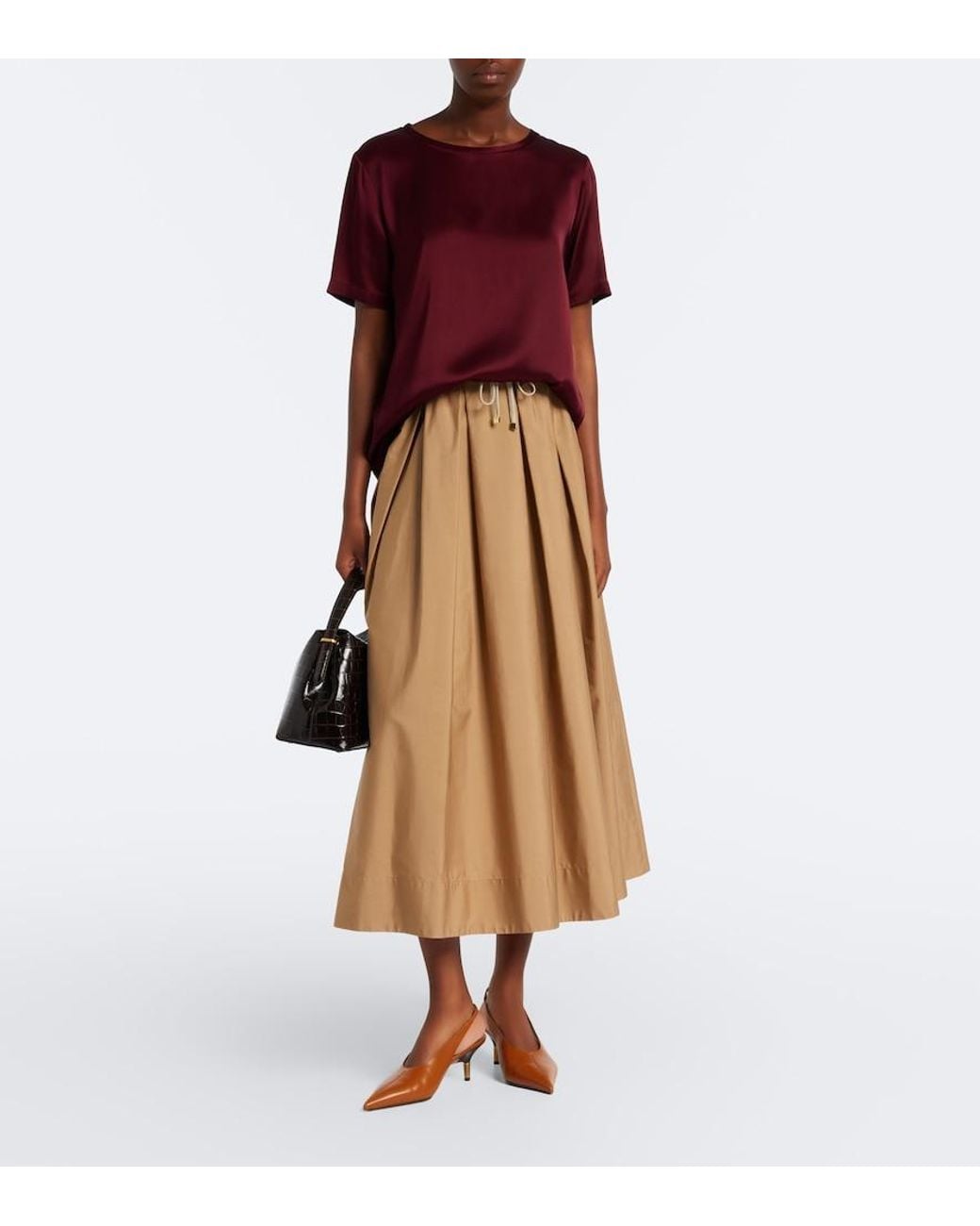 Max Mara Red Satin T-Shirt