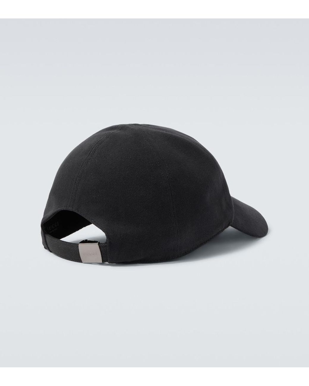 Gucci Black Web Stripe Cotton Baseball Cap for men