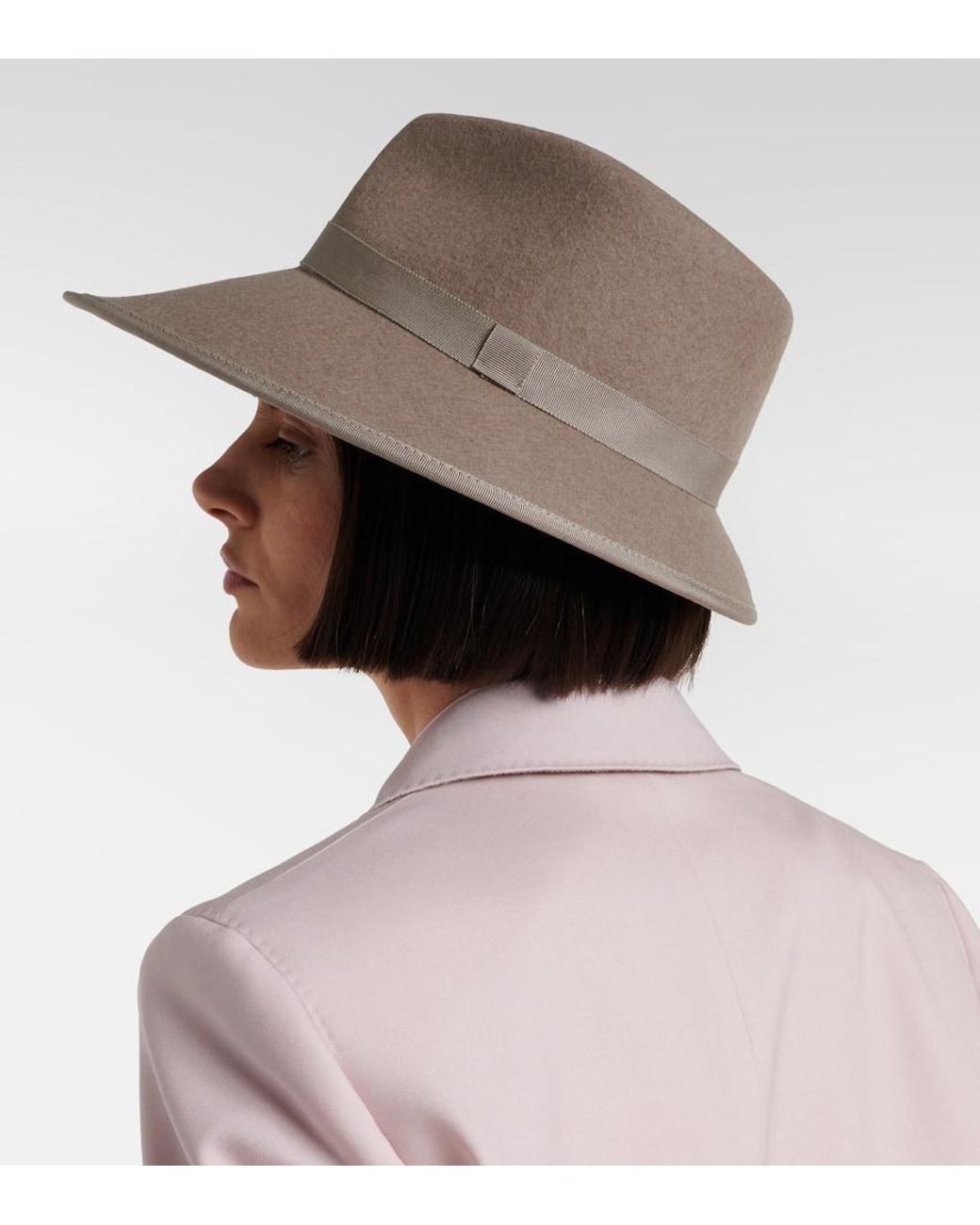 Max Mara Natural Locusta Wool Felt Fedora Hat