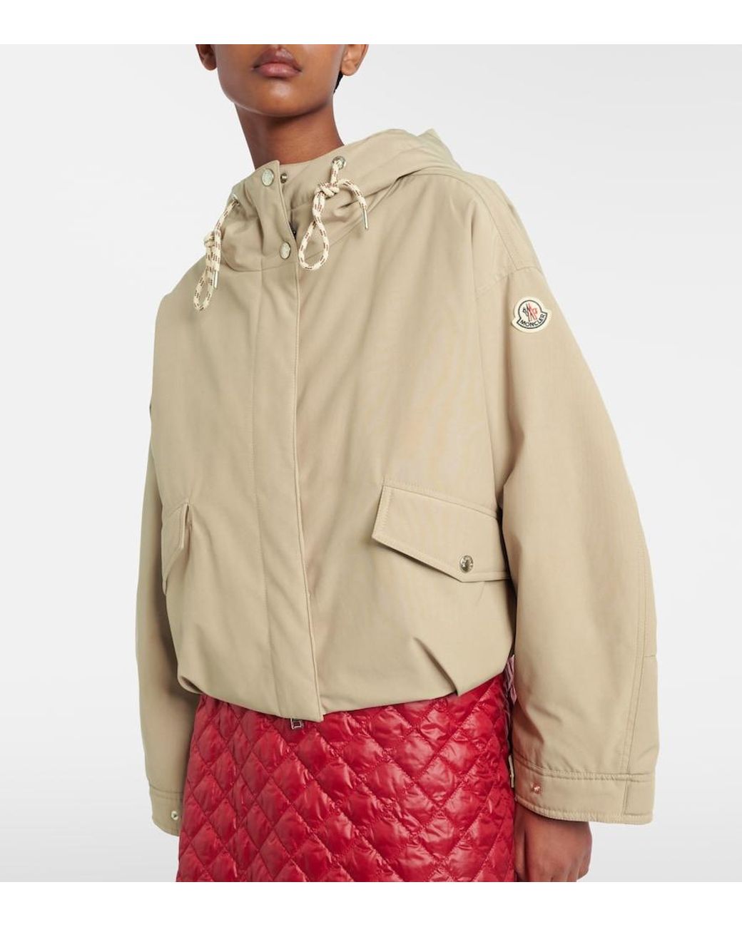 Moncler Natural Eucalyptus Cropped Down Jacket
