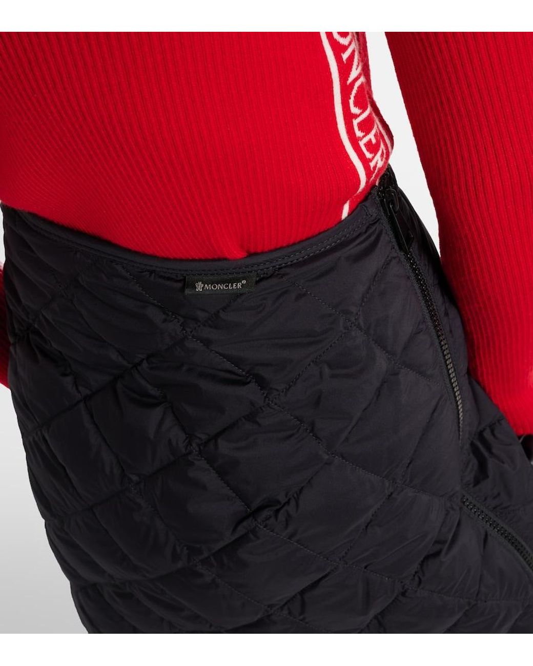 Moncler Black Quilted High-Rise Down Skirt