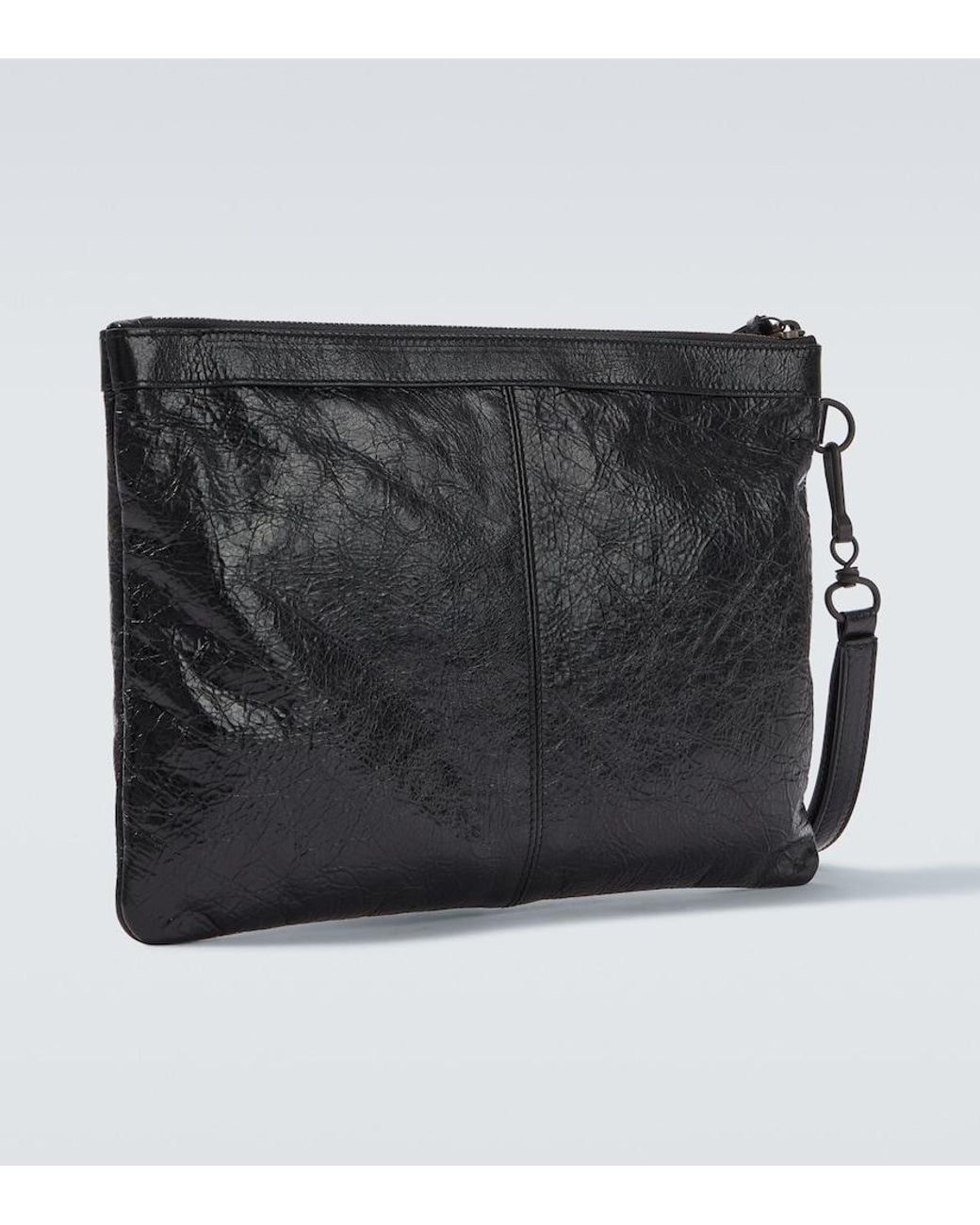 Balenciaga Black Le City Leather Phone Pouch for men