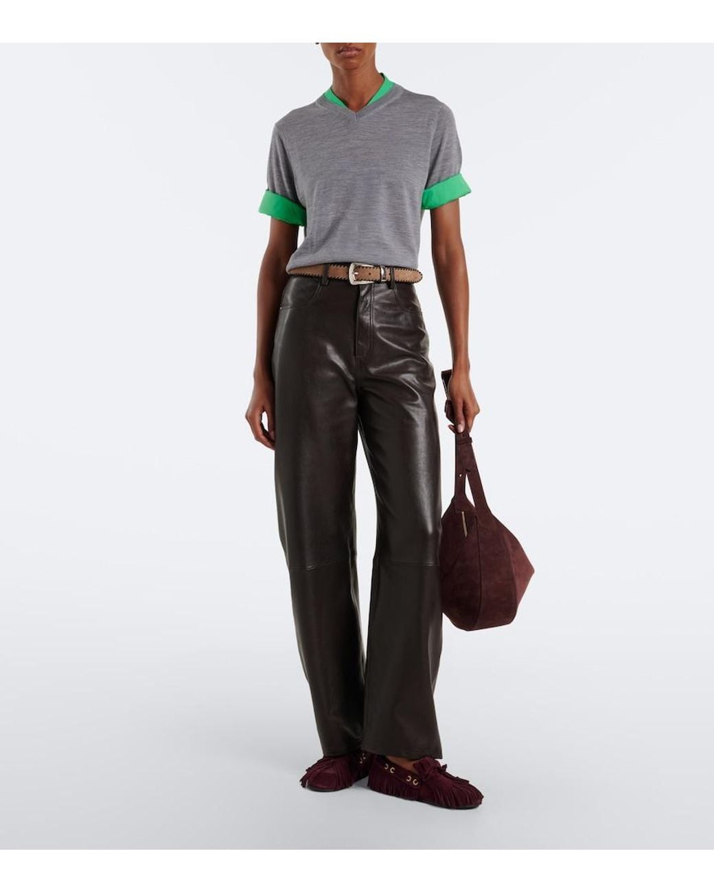 Dorothee Schumacher Green Layered Virgin Wool Top
