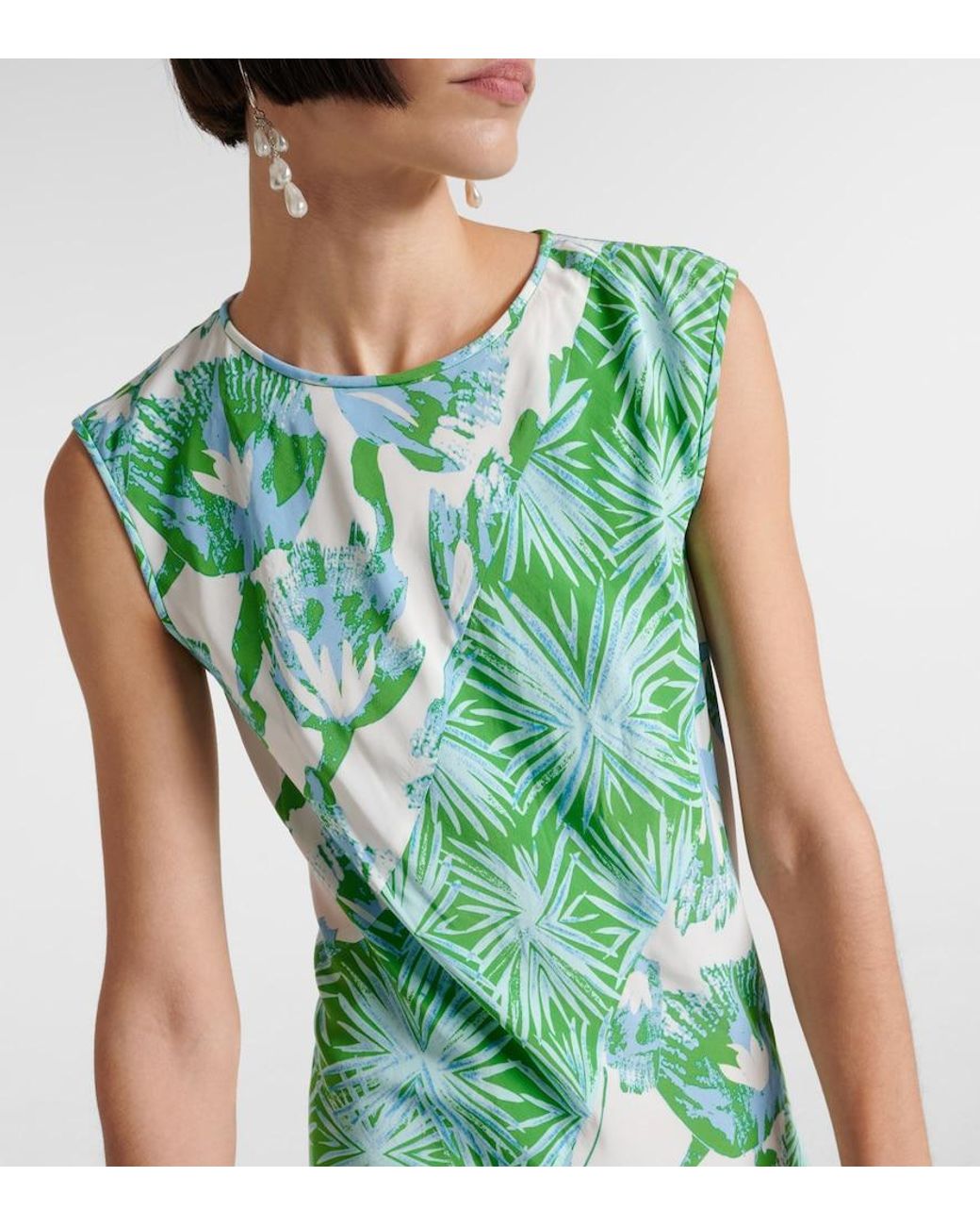 Diane von Furstenberg Green Sunniva Floral Maxi Dress