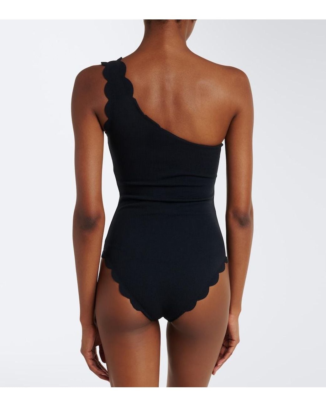 Marysia Swim Blue Santa Barbara One-Shoulder Swimsuit