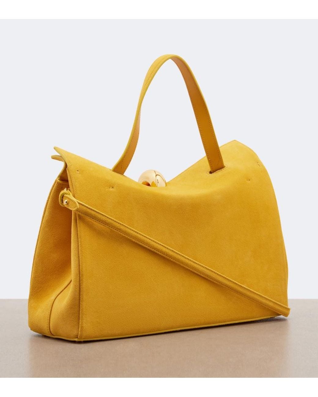 Jacquemus Yellow Valerie Suede Top-Handle Bag