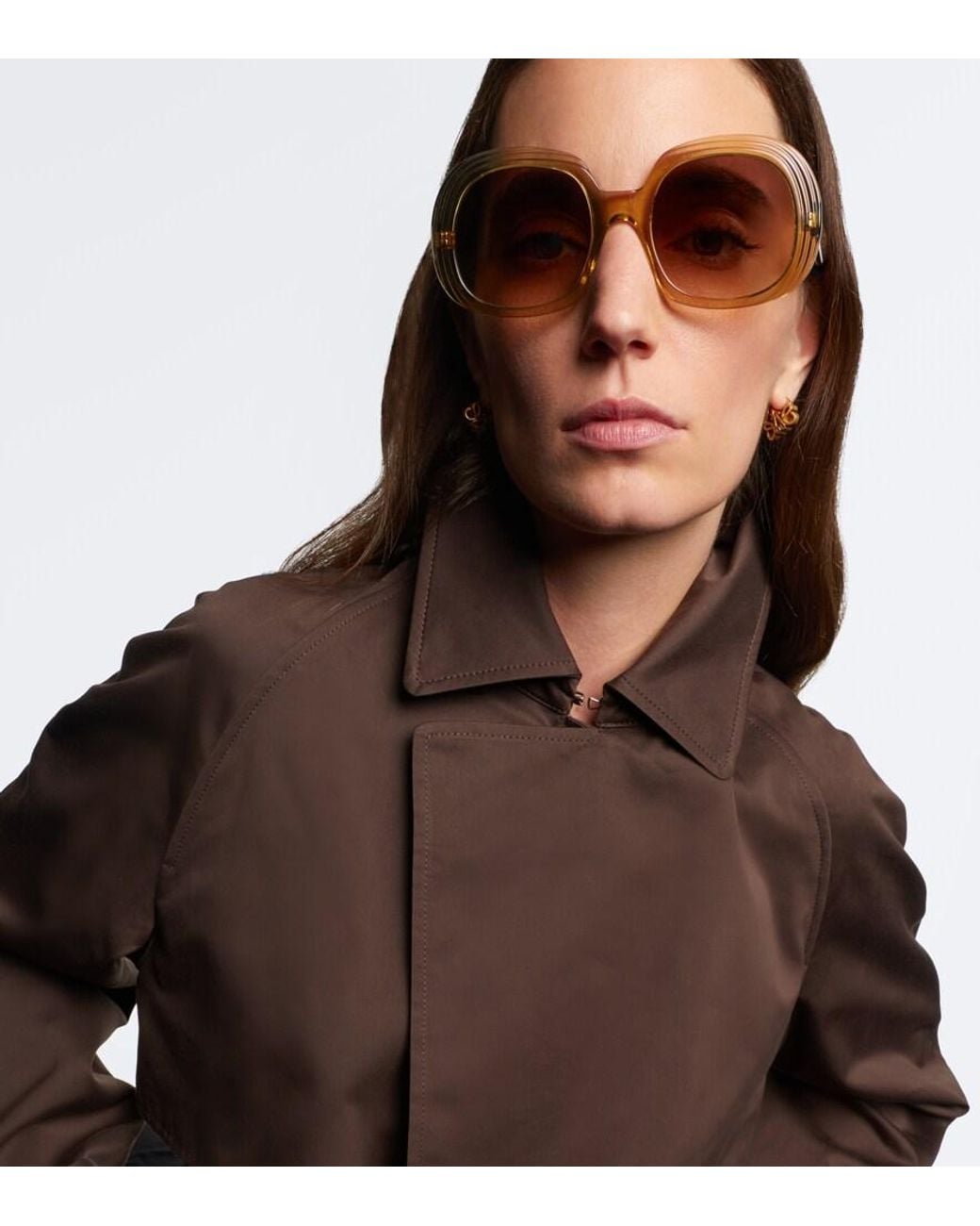 Loewe Brown Mini Anagram Steps Round Sunglasses