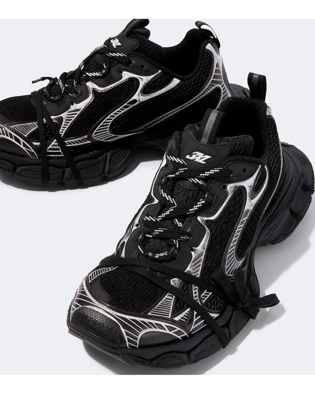 Balenciaga Black '3Xl' Low Top Sneakers With Logo Detail for men