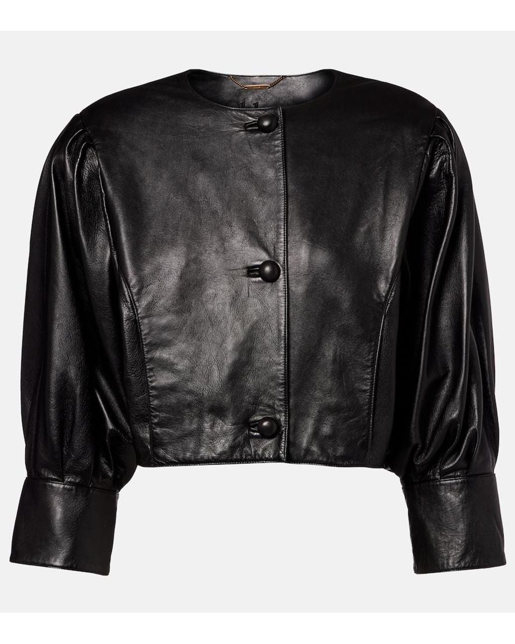 Chloé Black Cropped Leather Jacket