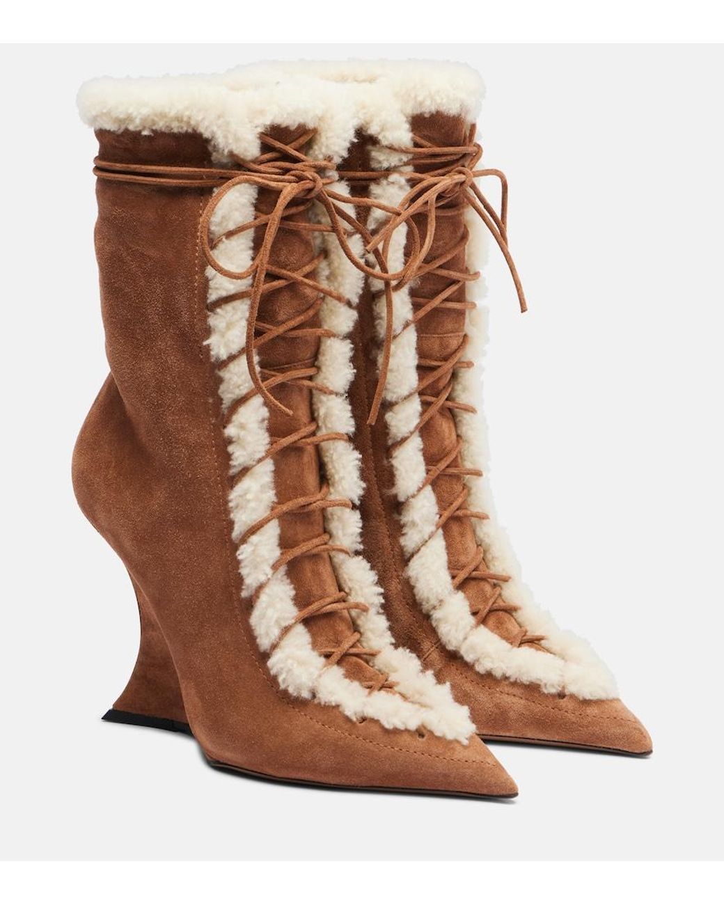 Paris Texas Brown Nina 105 Suede Wedge Boots