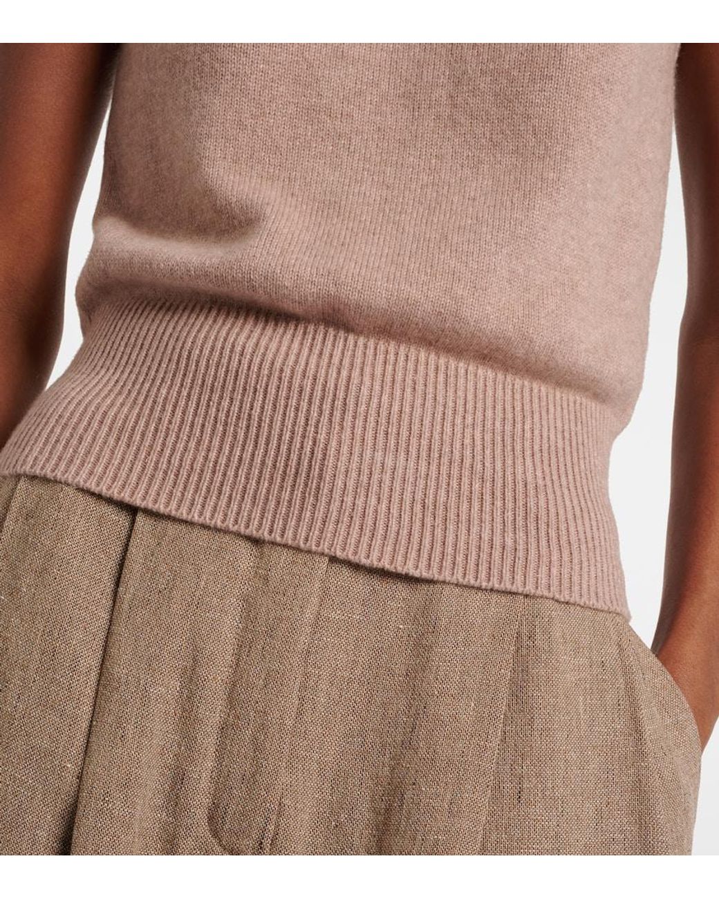 Loro Piana Pink Cashmere And Silk Sweater Vest